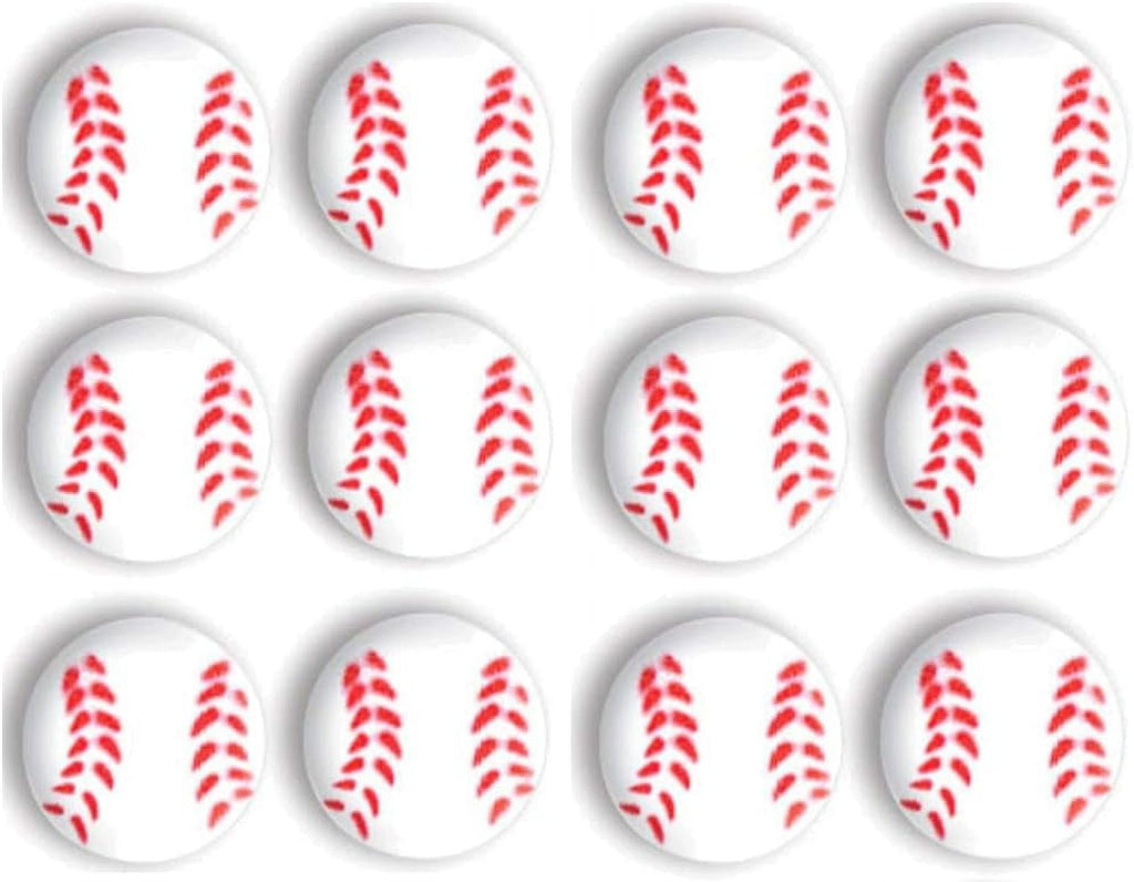 Baseball Sugar Cake Toppers - Set of 24