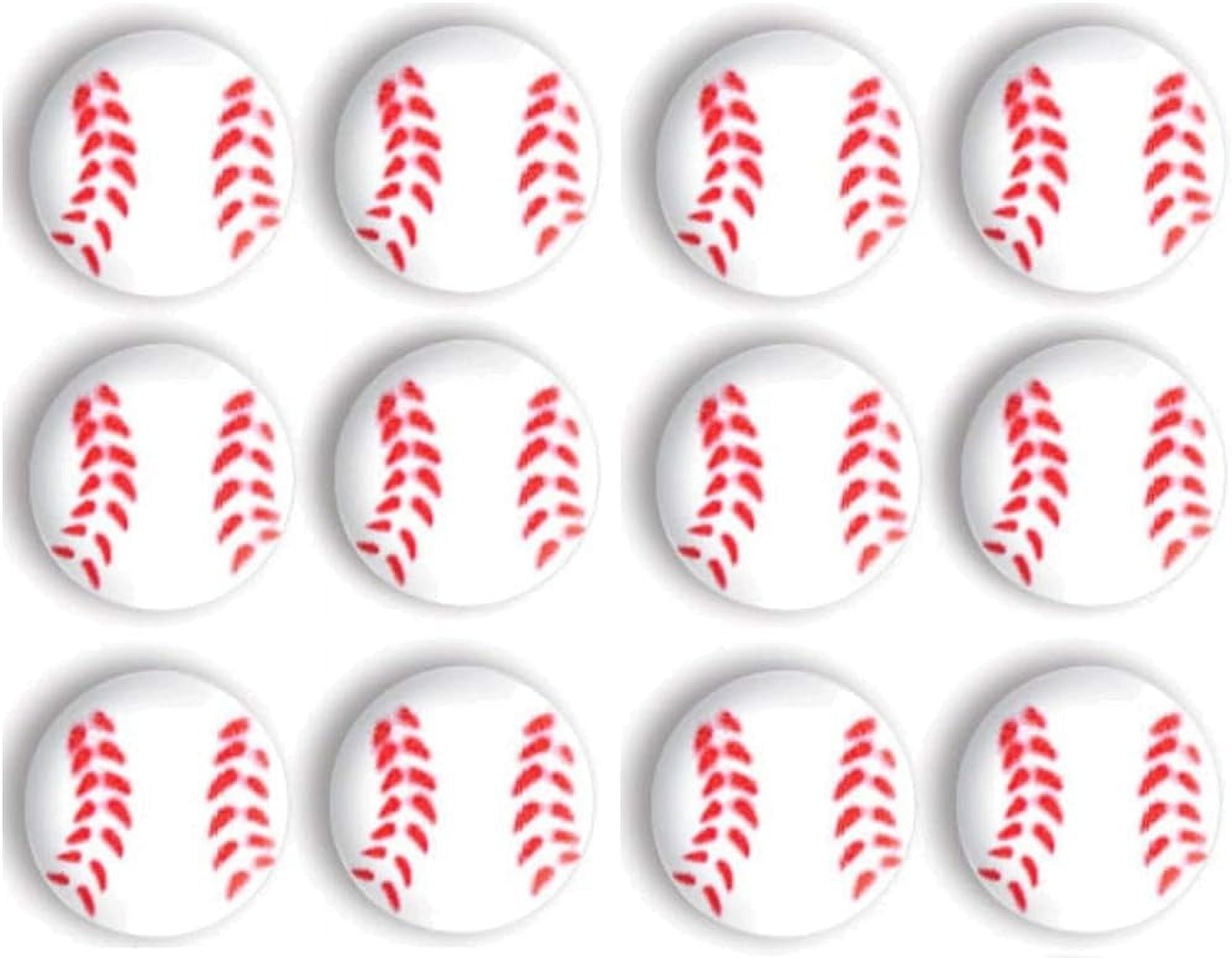 Baseball Sugar Cake Toppers - Set of 24