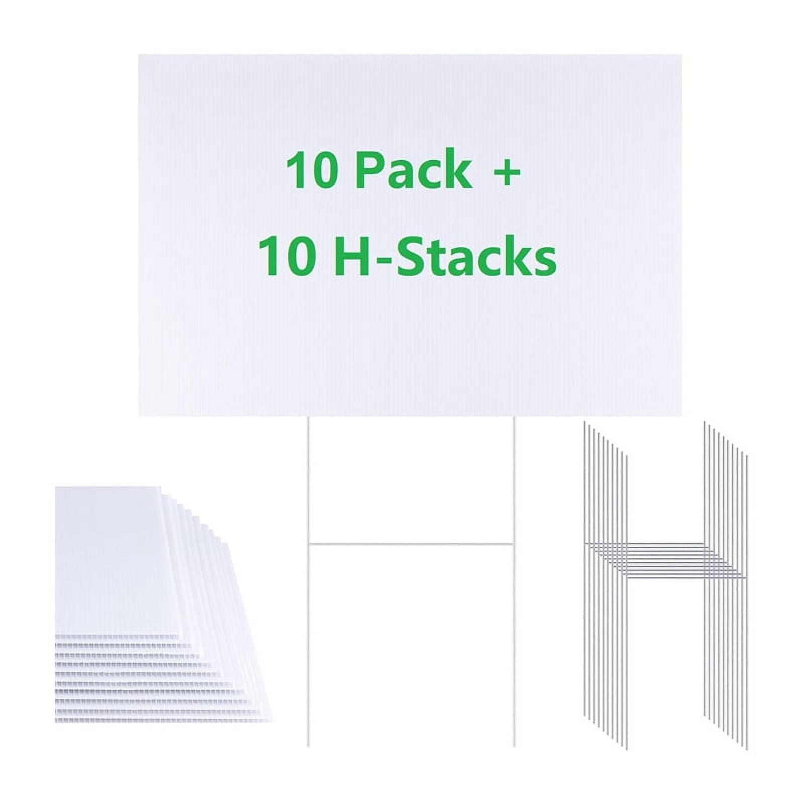 Blank Yard Signs with Stakes, Yard Sign 12 Pack 17x12 Inch Plastic Double Sided Outdoor Lawn Signs