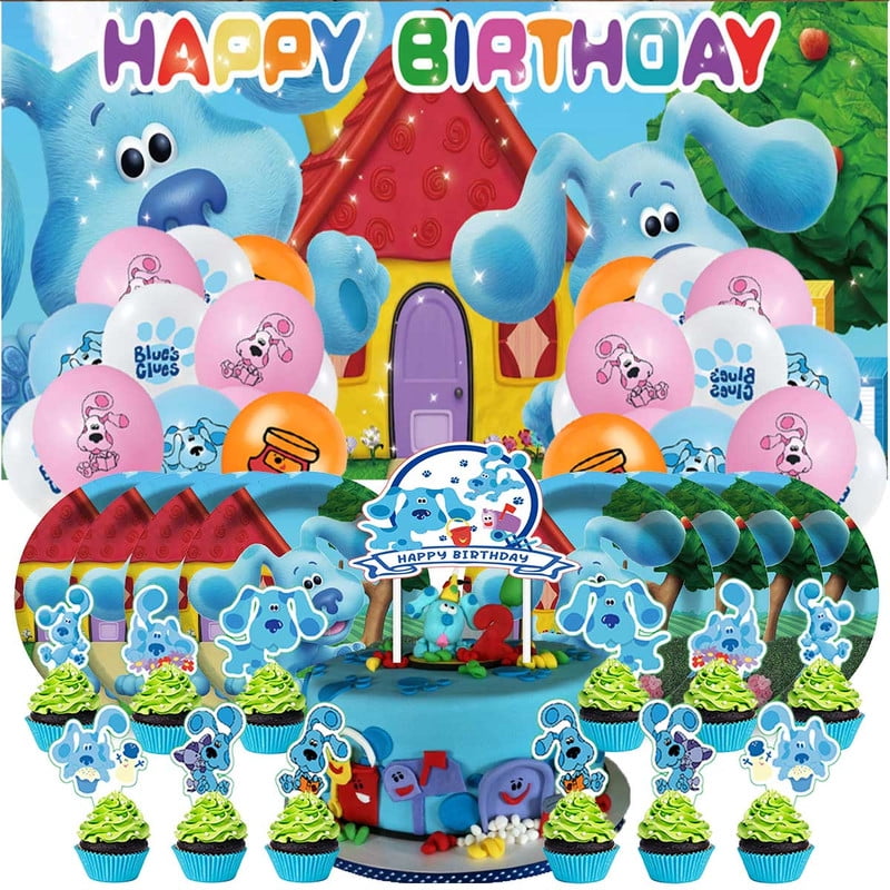 Blue's Clues Birthday Party Supplies Balloons Plates Decoration Cake Topper Decor Tableware Banner Backdrop