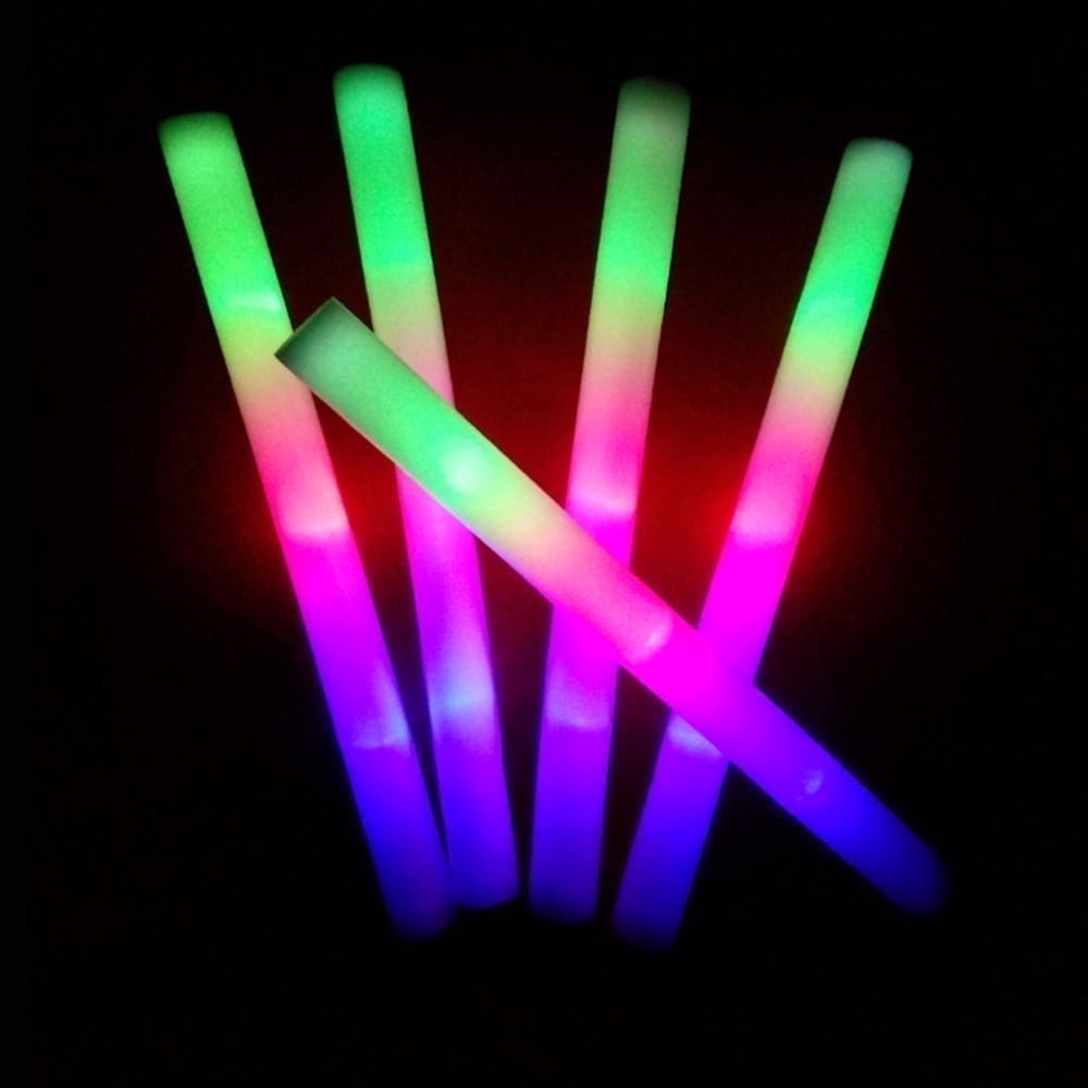 Bopika 20 Pcs Foam Glow Sticks - Colorful Flashing Fun for Parties, Weddings, and More