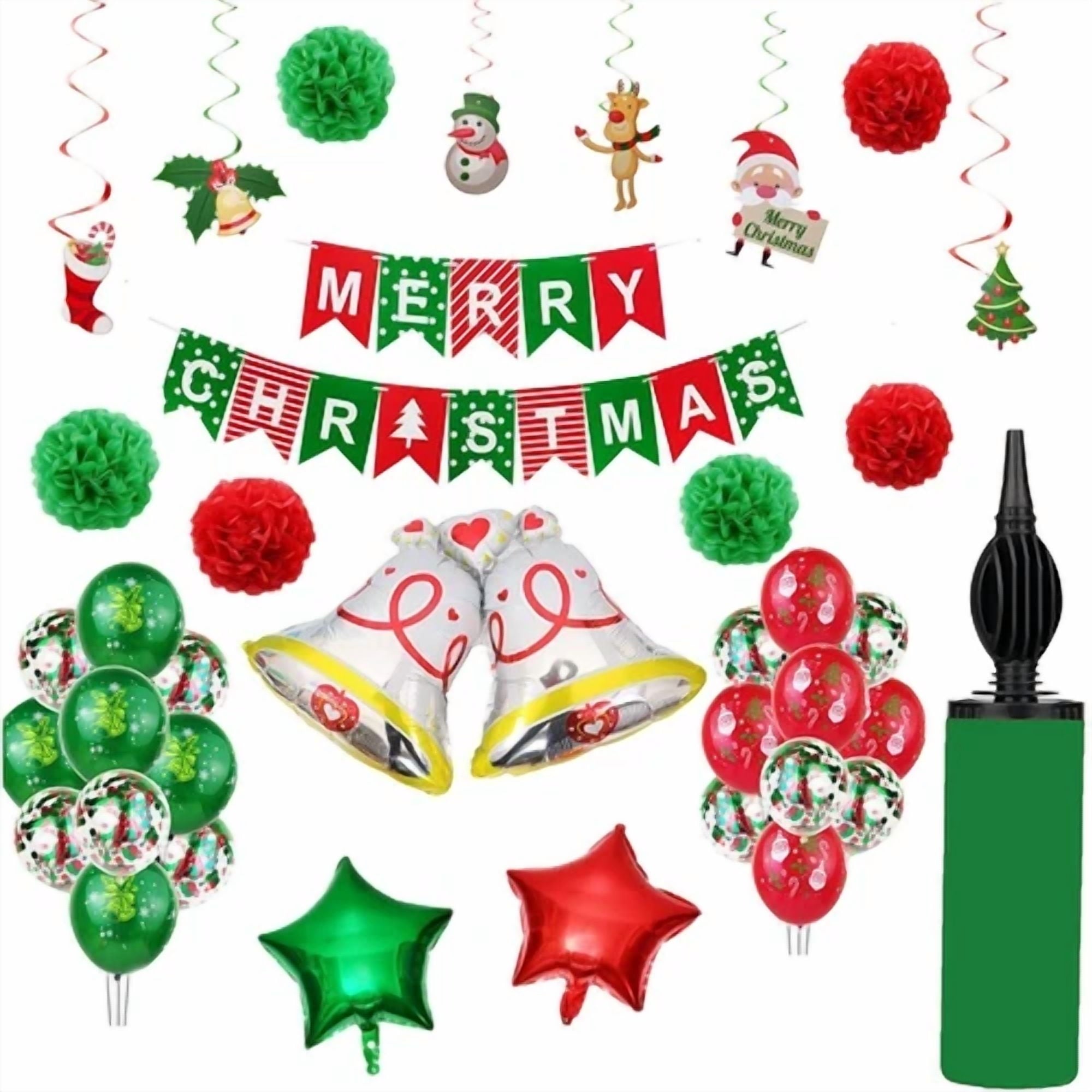 Christmas Balloon Decoration Set With Pump For Parties Holiday Decor (39 Pieces)