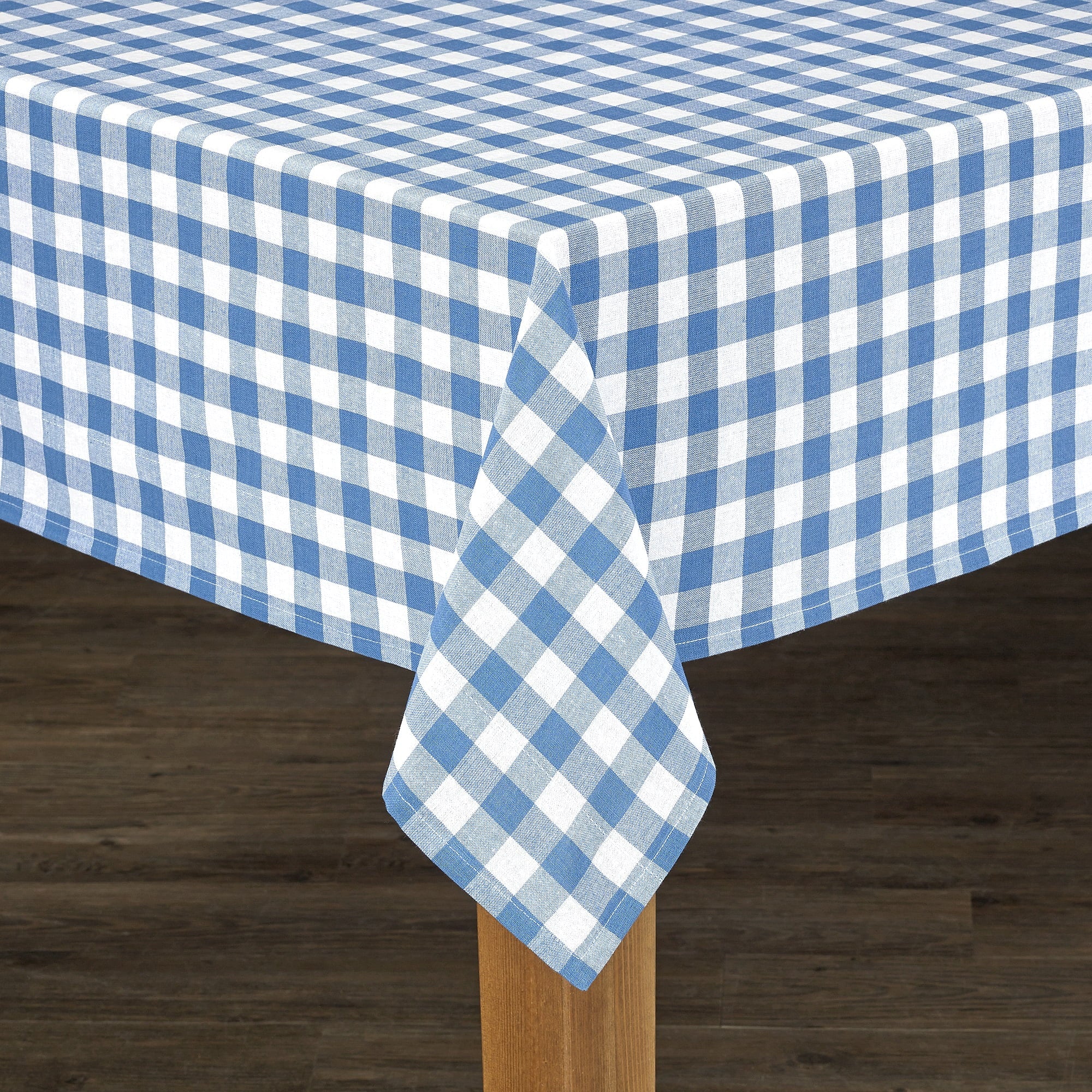 Conventry Navy Buffalo Check 100% Cotton Tablecloth 70" Round
