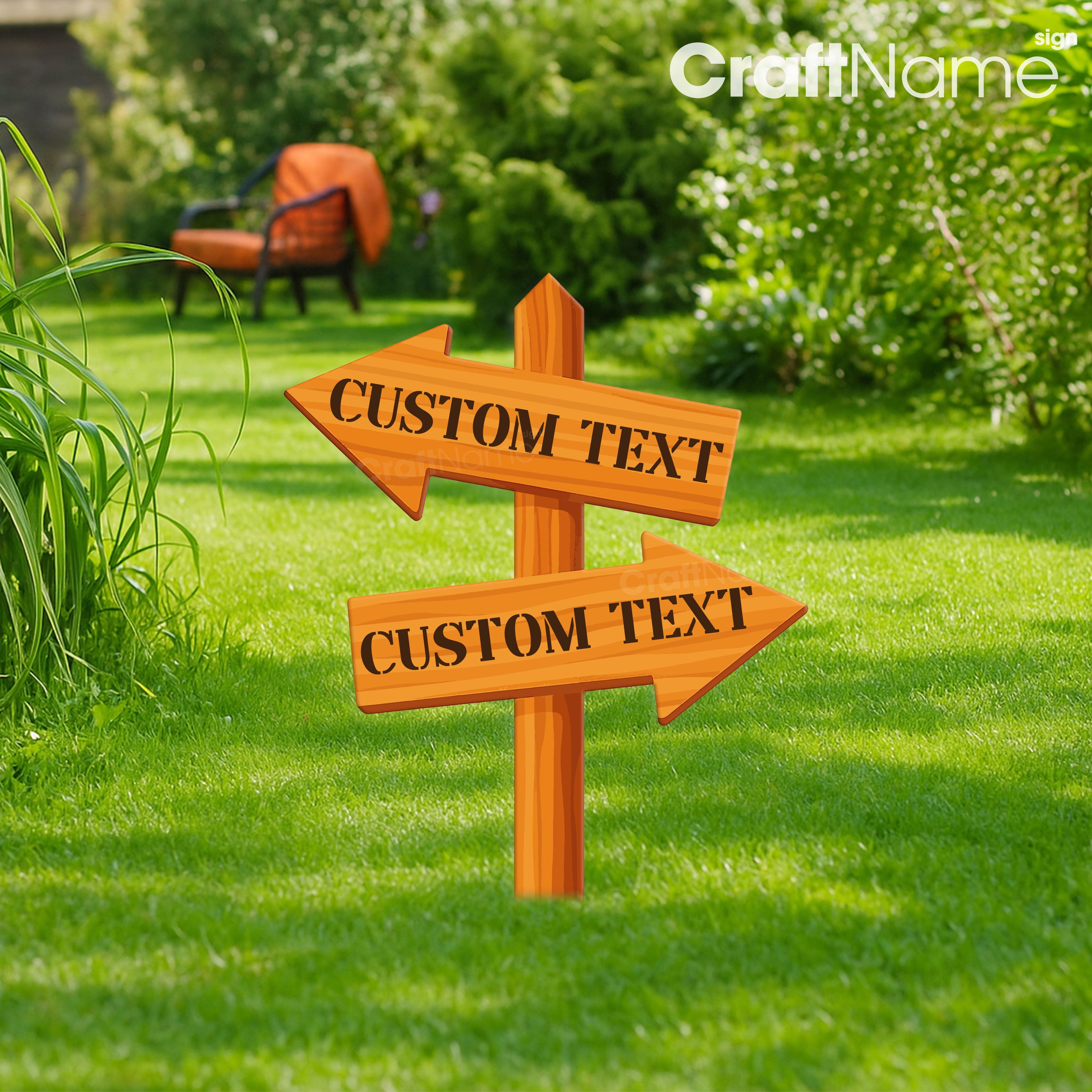 Craftnamesign Custom Metal Destination Arrow Signs, Direction Arrow Garden Stake Decor