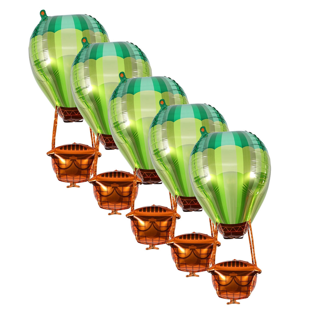 DRAFIDEEP 5pcs Decorative Foil Hot Air Balloon Centerpiece Ornament Light Green Aluminum for Weddings Family Gatherings