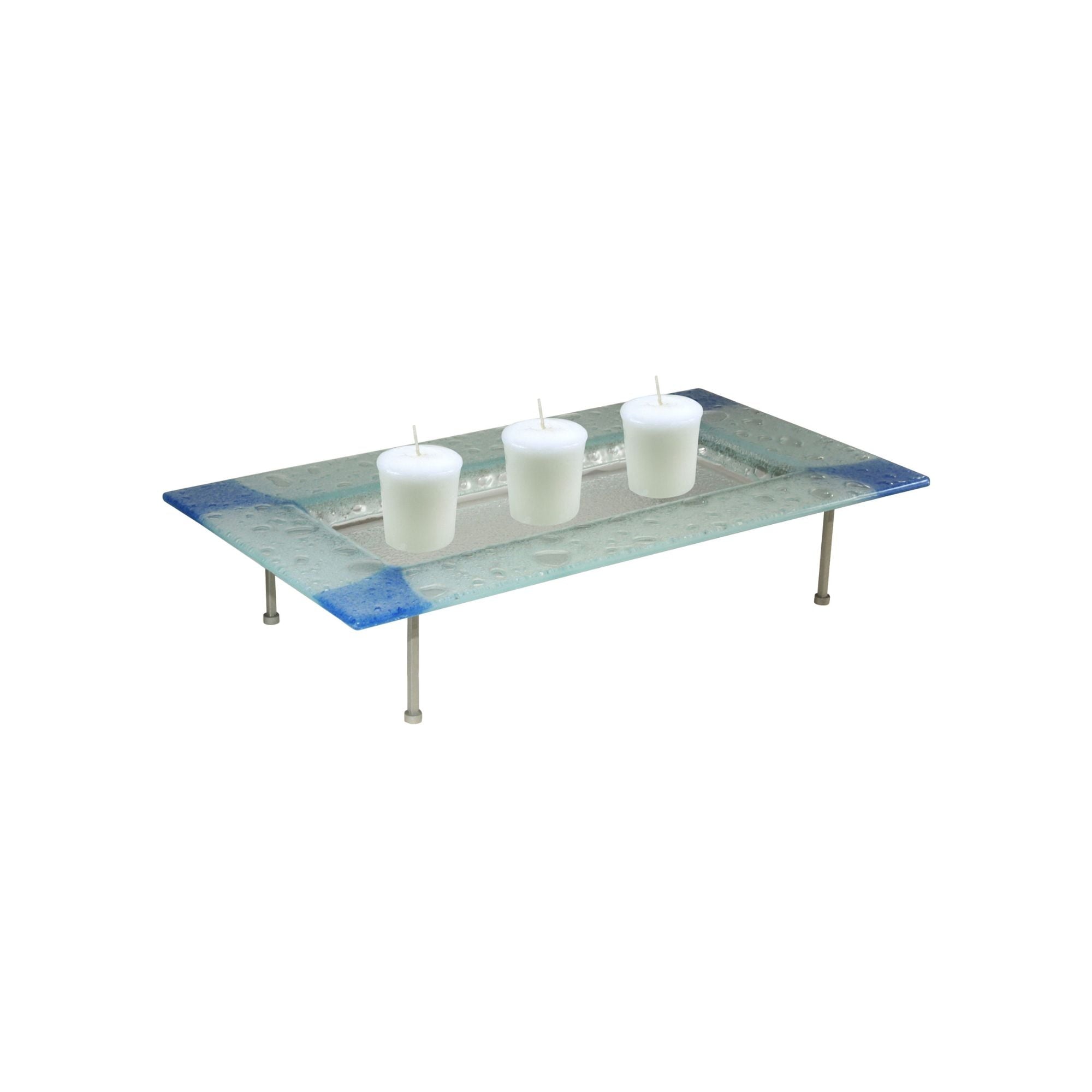 Dale Tiffany 9" x 5" Contemporary Glass Votive Candle Holders, Blue