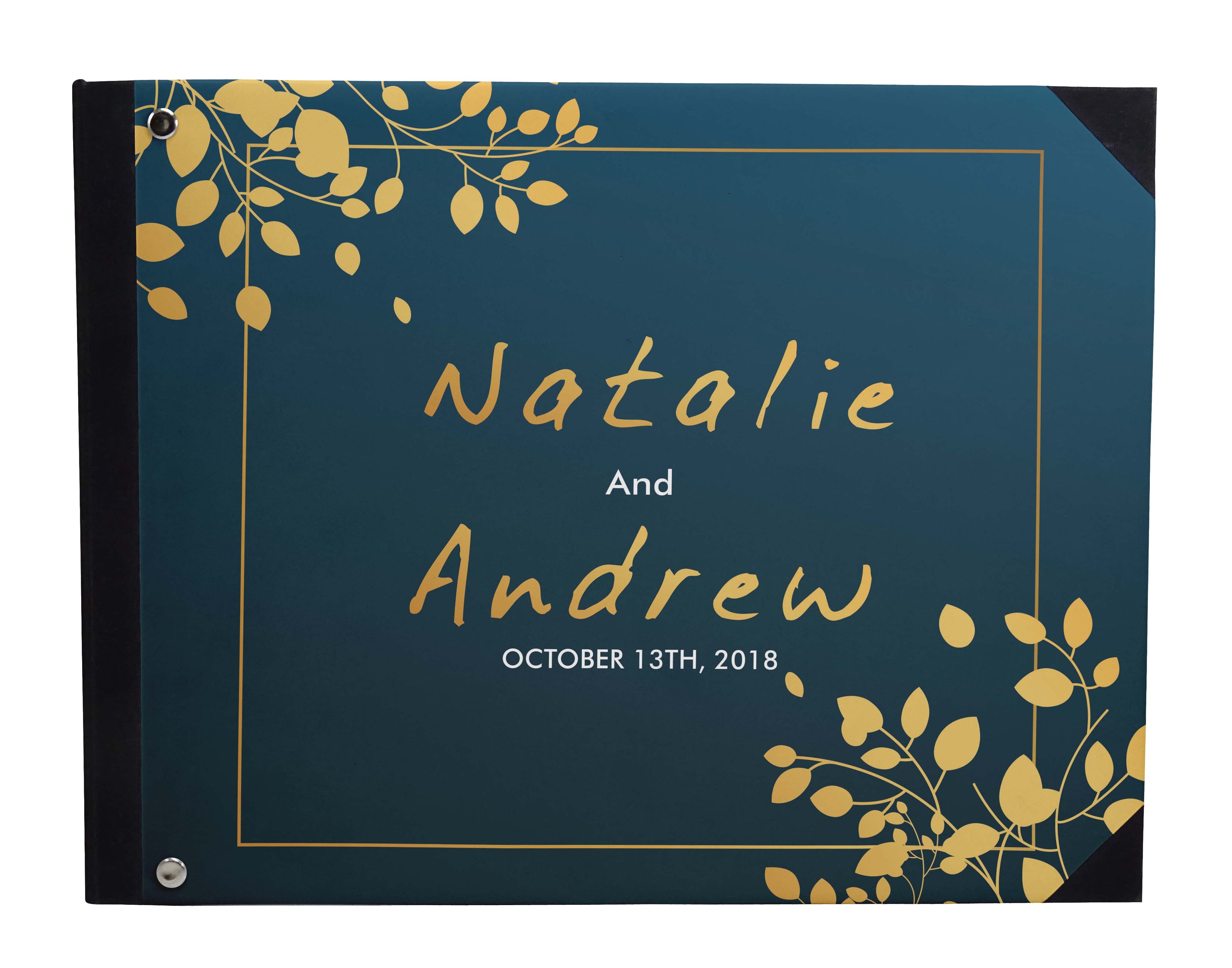 Darling Souvenir White Geometric Wedding Guest Book Hardbound Guest Sign-In Book Guest Registry Guestbook-9 x 12 Inches