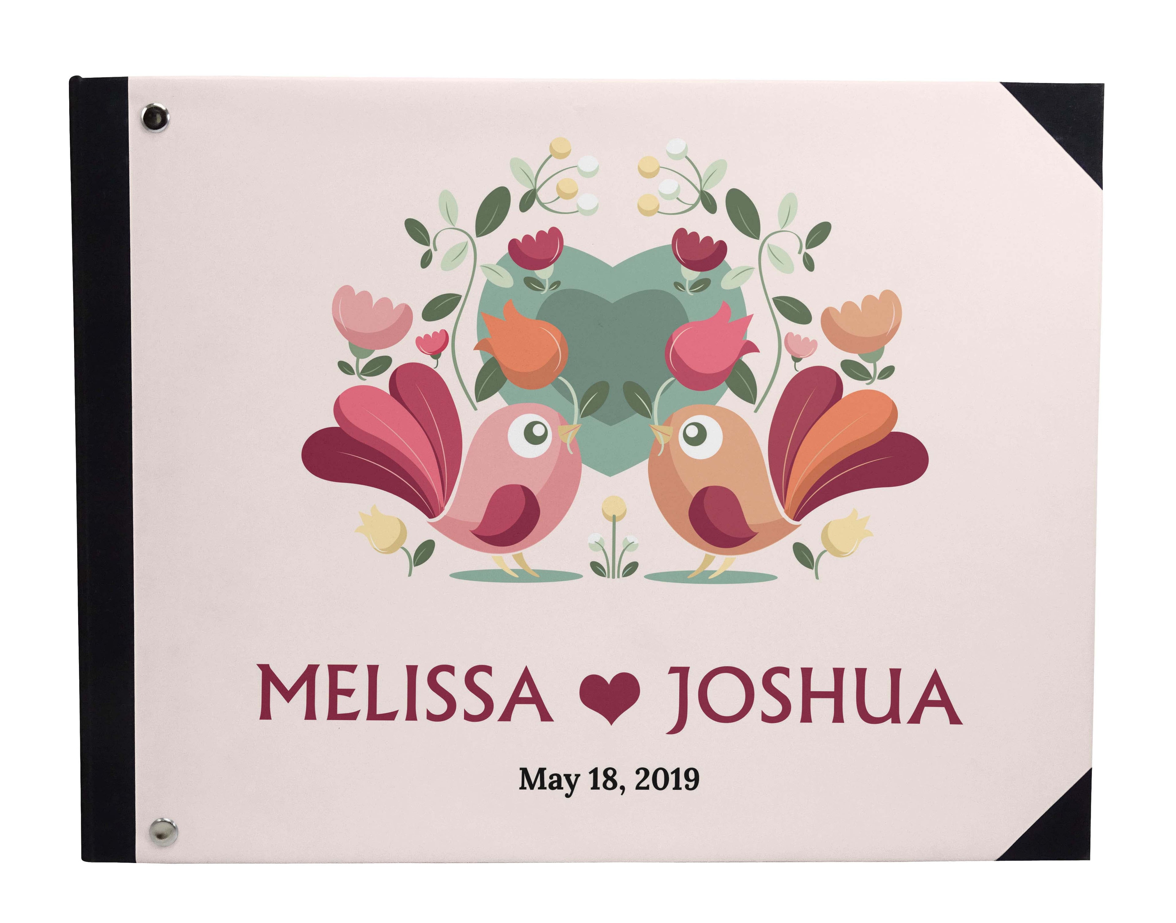 Darling Souvenir White Geometric Wedding Guest Book Hardbound Guest Sign-In Book Guest Registry Guestbook-9 x 12 Inches
