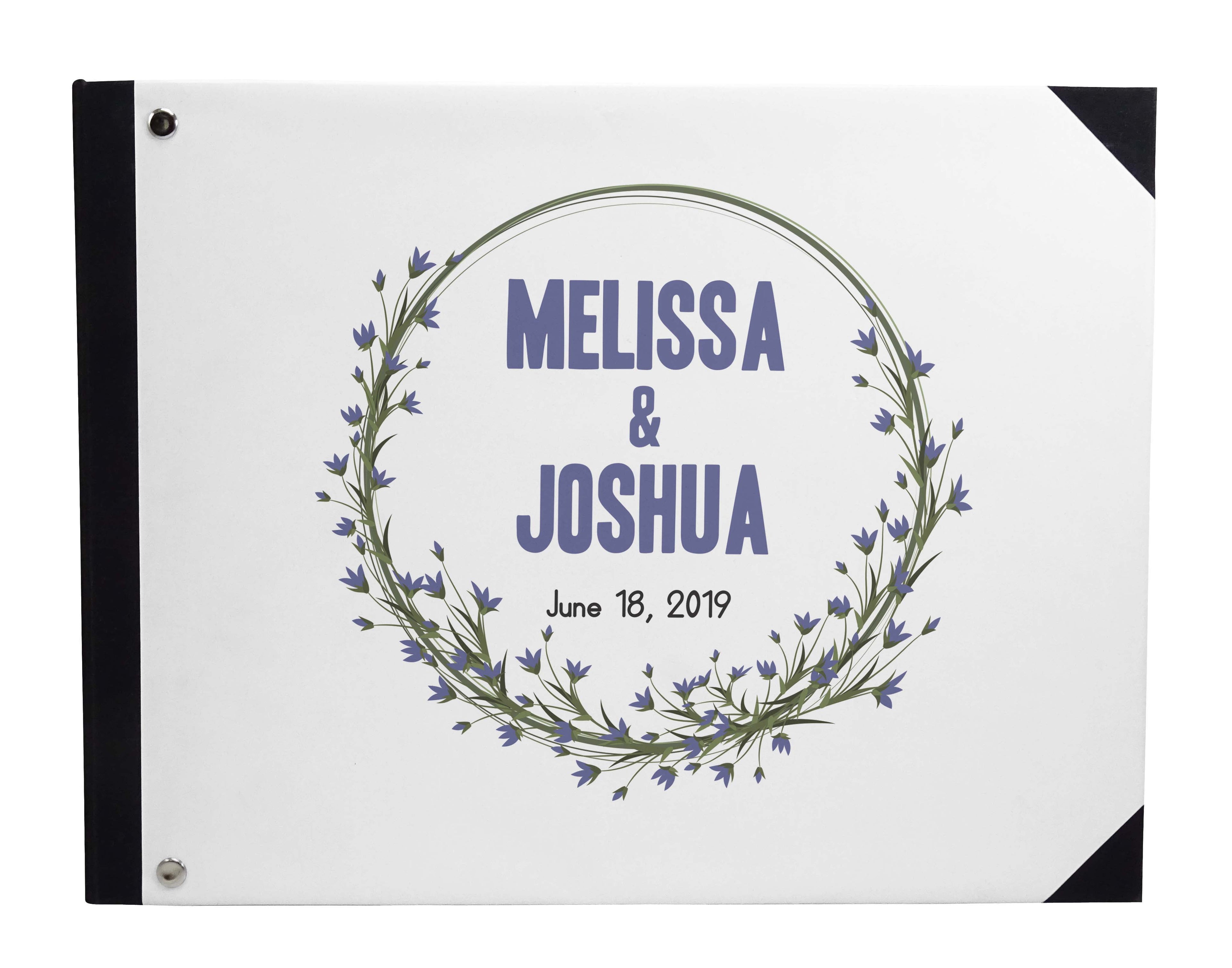 Darling Souvenir White Geometric Wedding Guest Book Hardbound Guest Sign-In Book Guest Registry Guestbook-9 x 12 Inches