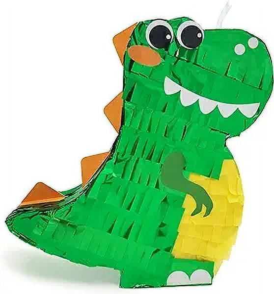 Dinosaur Pinata for Dinosaur Theme Party Favor with Smile & Yellow Belly, Birthday Anniversary Celebration Party Supplies (16.5 x 13.5 x 4 inches)