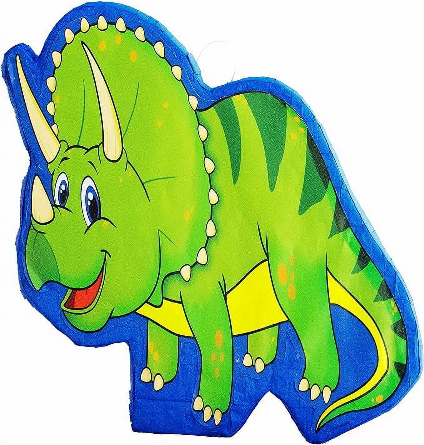 Dinosaur Triceratops Pinata Bulk Candy Fill Spill Pinatas - Dino Party Game for Kids Baby Boy Girl Birthday Parties Supplies - Animal Theme Cute Decor Party Favor, School, Event - 16 X 14 X 5.5 In