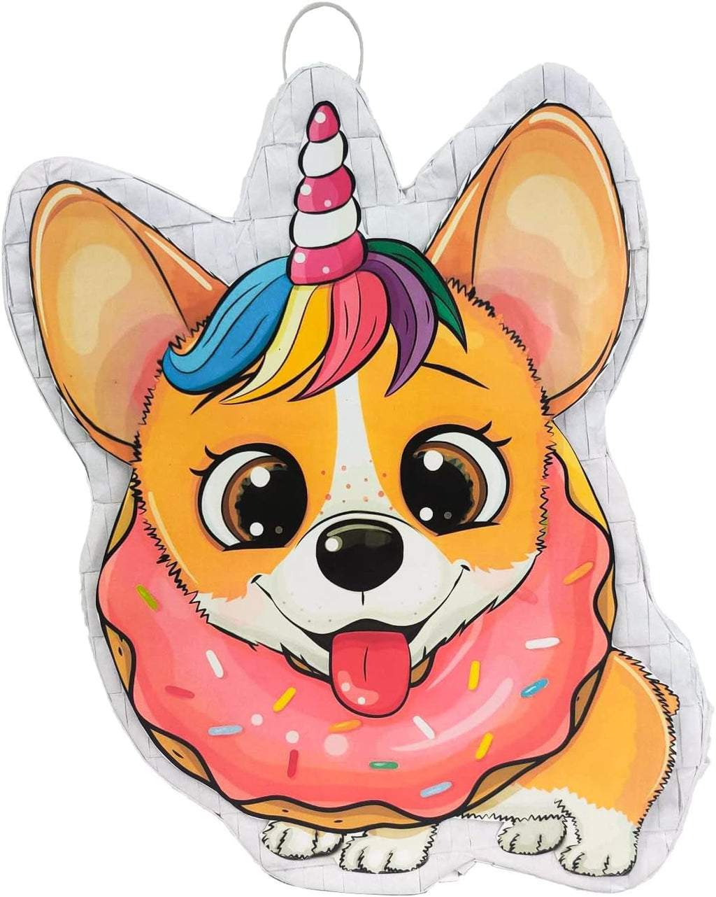 Dog Donut Pinata Bulk Candy Fill Spill Pinatas - Puppy Party Favor Game for Kids Boys Birthday Parties Supplies - Animal Theme for Baby Shower School Carnivals Dog Party Event - 16.5 X 12 X 4 Inch