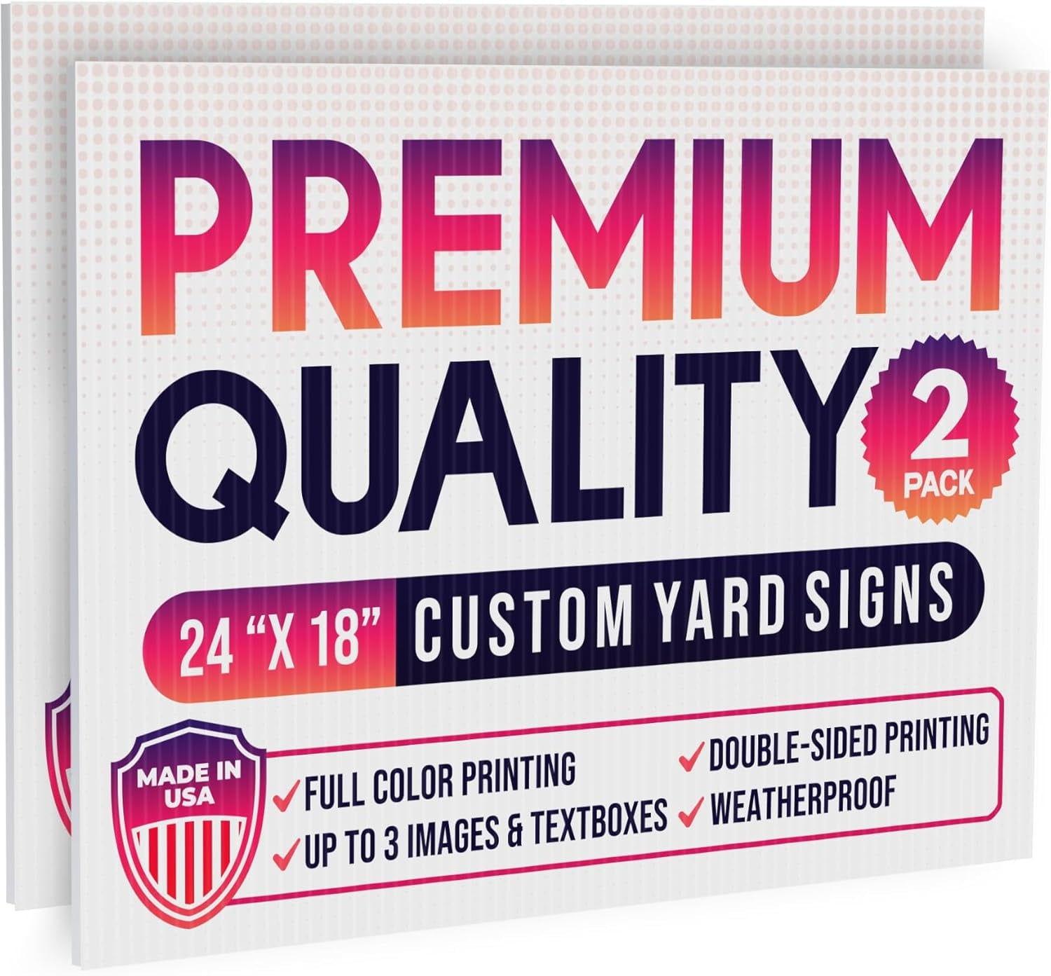 Double Sided Yard Signs, Yard Signs with Full Color Print and Text Business Signs for Outdoors (D1) (2)