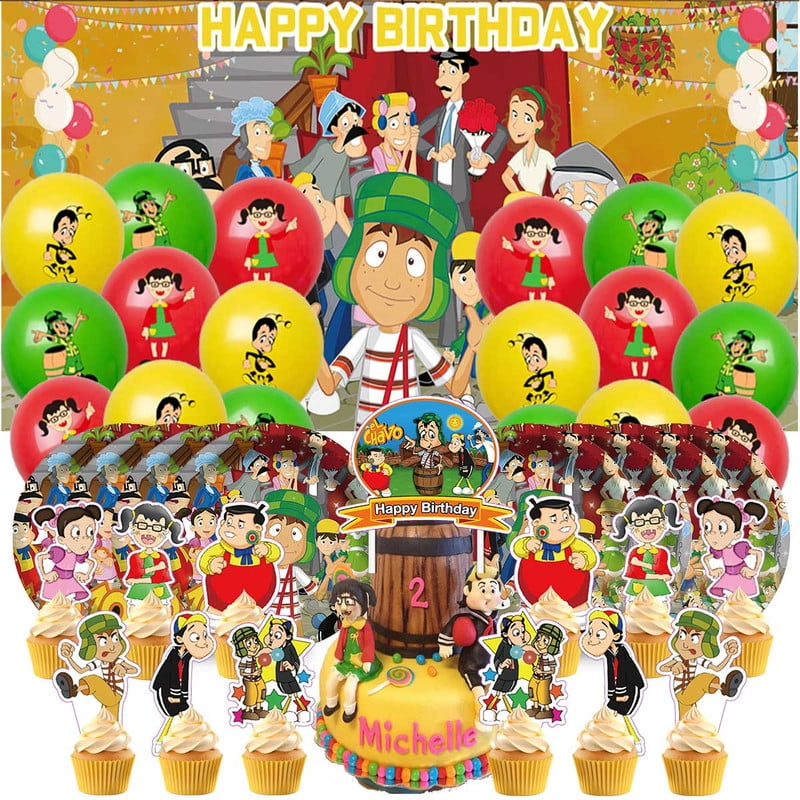 El Chavo Balloons Party Supplies Decorations Plates Banner Cake Topper Tableware Birthday Decor