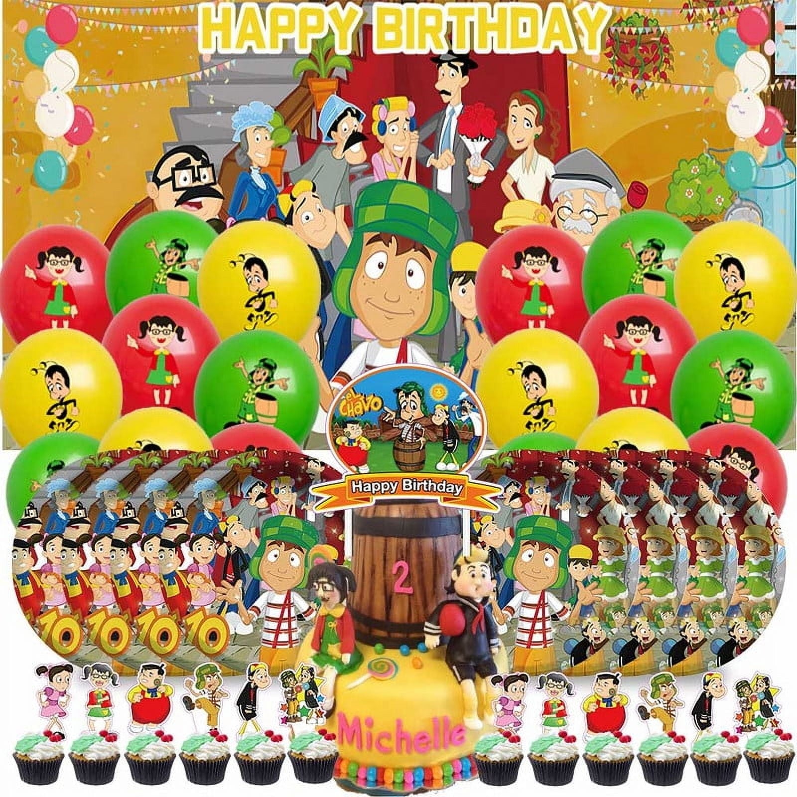 El Chavo Party Supplies Plates Decorations Birthday Cake Topper Banner Decor Backdrop Balloons
