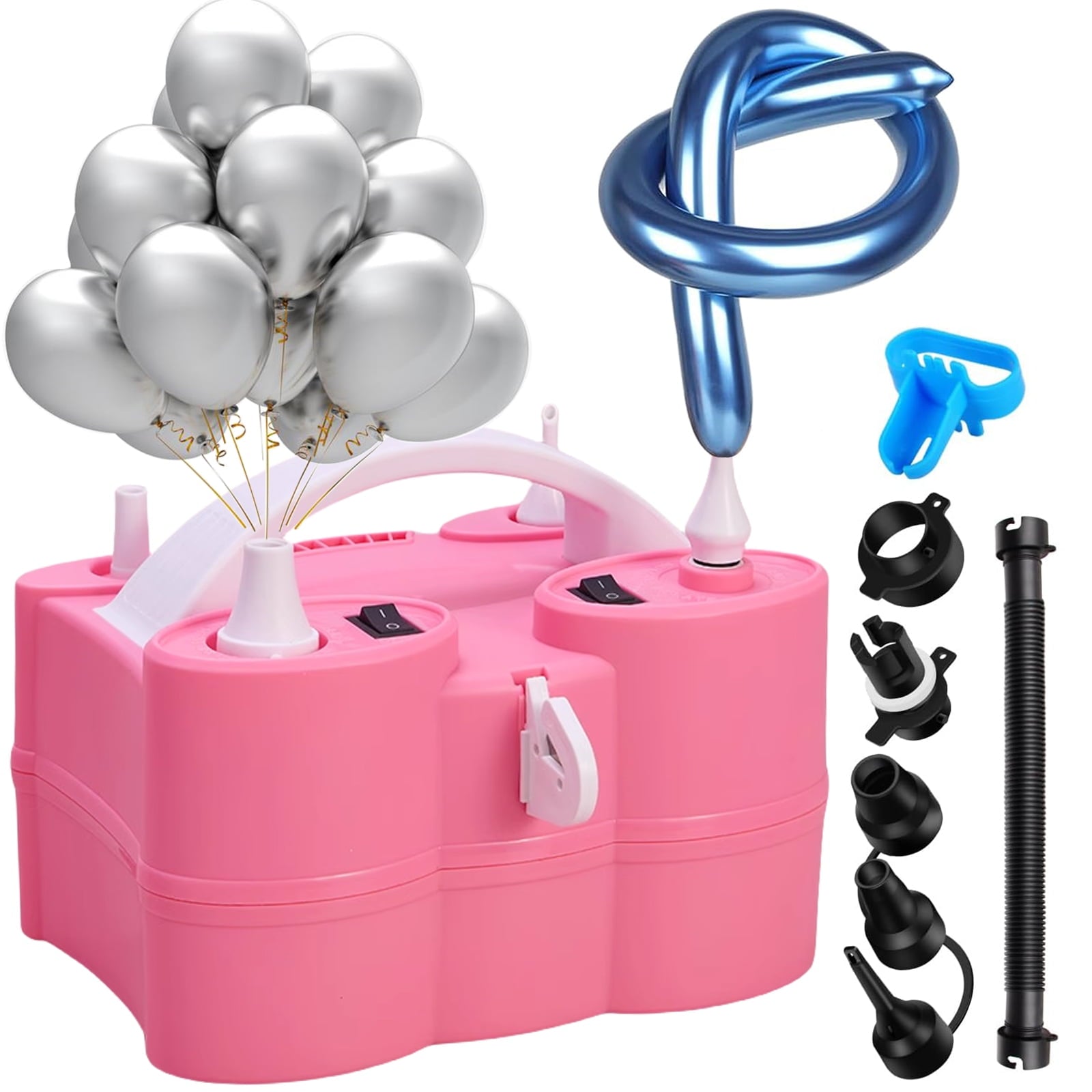 Electric Air Balloon Pump | 3-in-1 Air Pump for Inflatables，Long Animal Twisty Balloon, Foil Balloons, Quick-Fill 110V AC Inflator Deflator Great for Pool Floats Air Mattress Inflatables Purple Color