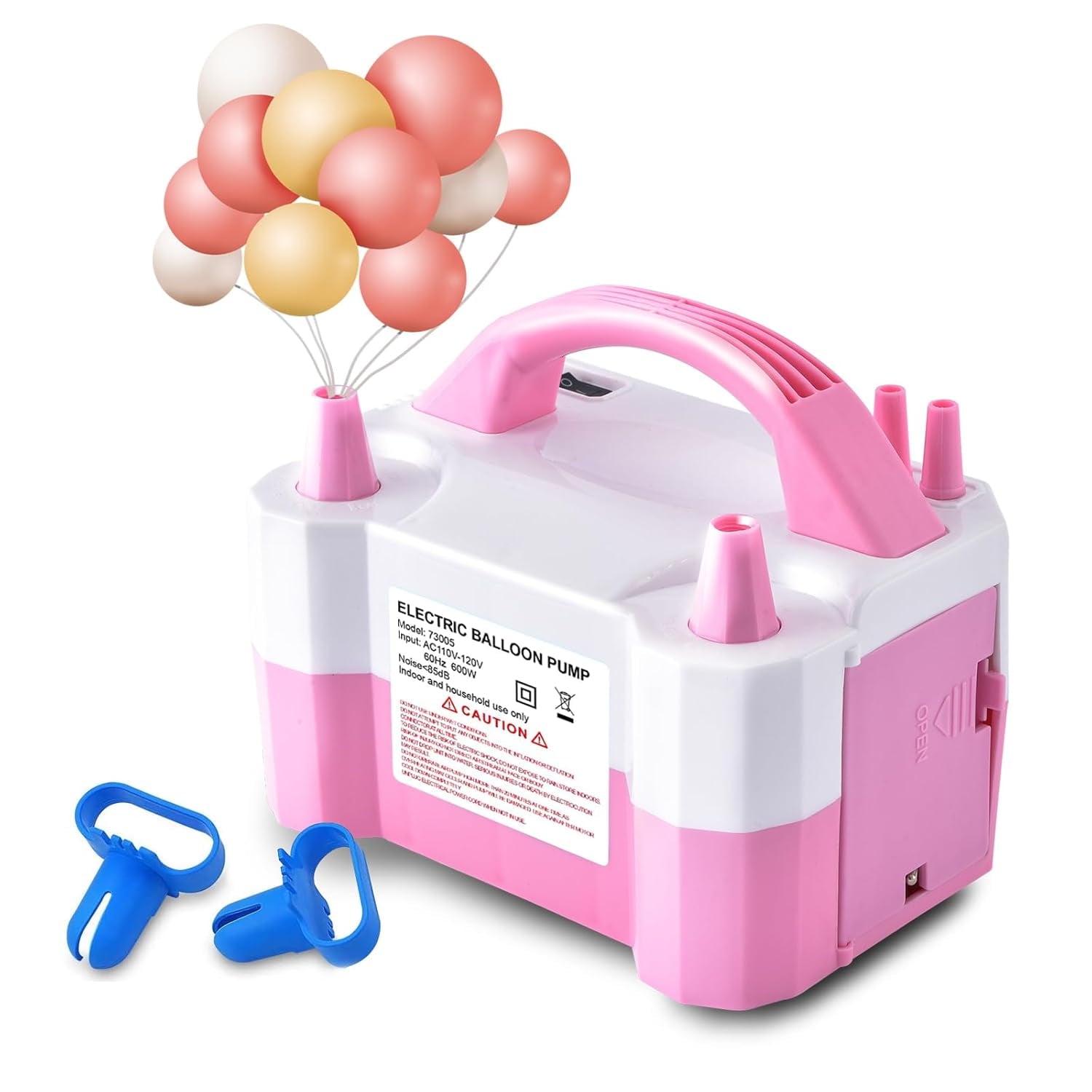 Electric Air Balloon Pump, Portable Dual Nozzle Electric Balloon Inflator/Blower for Party Decoration,Used to Quickly Fill Balloons - 110V 600W [Blue]
