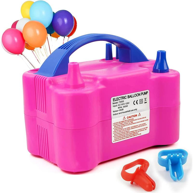 Electric Air Balloon Pump, Portable Dual Nozzle Electric Balloon Inflator, Electric Balloon Pump for Birthday Party Decoration, 110V 600W