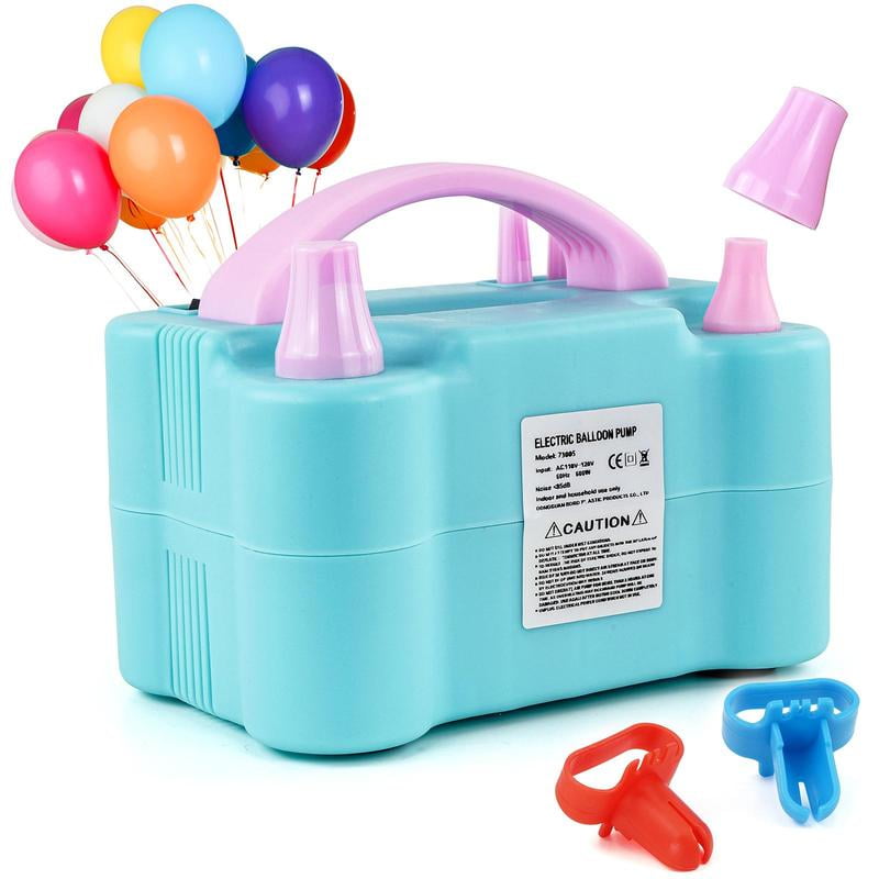 Electric Air Balloon Pump, Portable Dual Nozzle Electric Balloon Inflator, Electric Balloon Pump for Birthday Party Decoration, 110V 600W