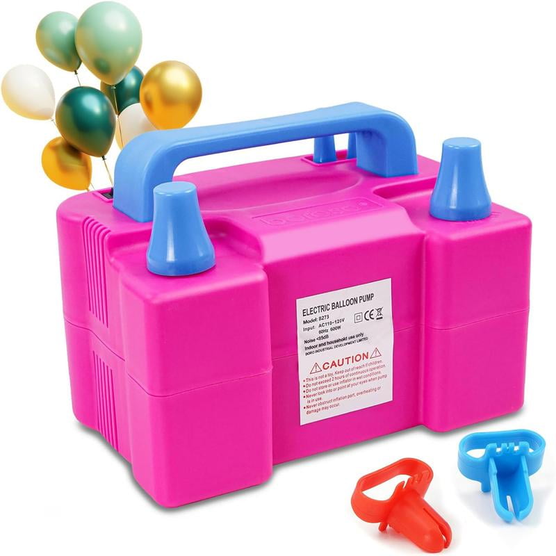 Electric Air Balloon Pump, Portable Dual Nozzle Electric Balloon Inflator, Electric Balloon Pump for Birthday Party Decoration, 110V 600W