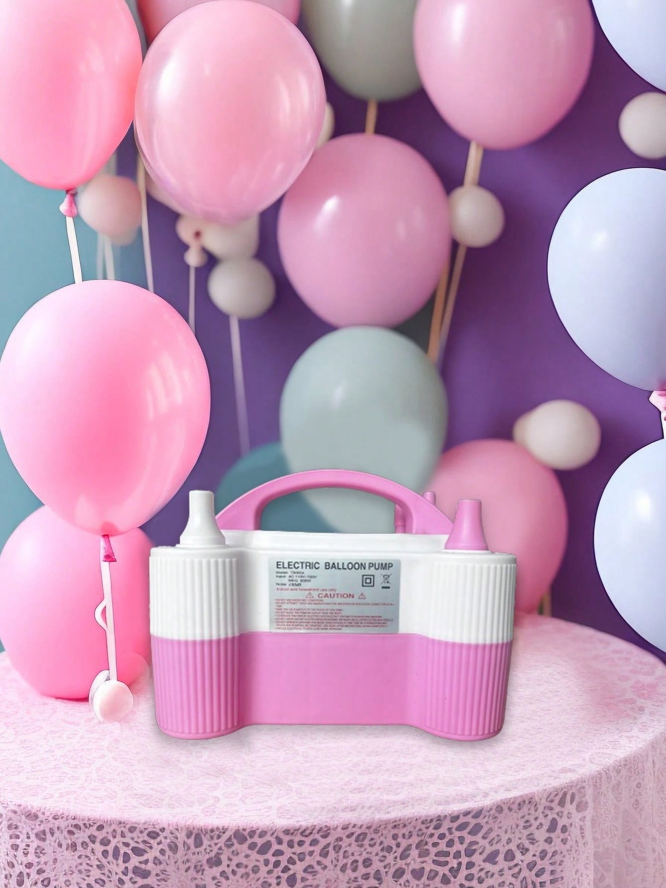 Electric Air Balloon Pump, Portable Dual Nozzle Electric Balloon Inflator For Birthday Wedding Party Decoration 110V 600W