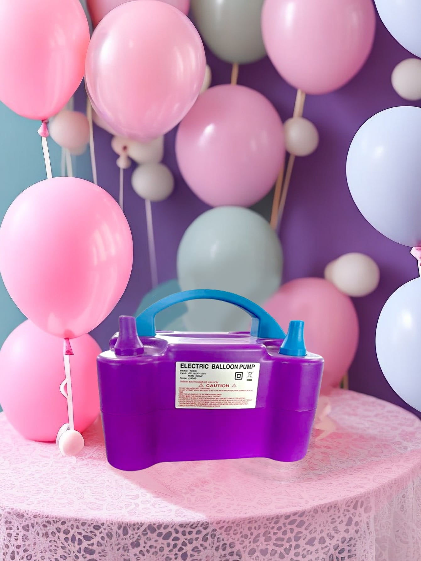Electric Air Balloon Pump, Portable Dual Nozzle Electric Balloon Inflator For Birthday Wedding Party Decoration 110V 600W