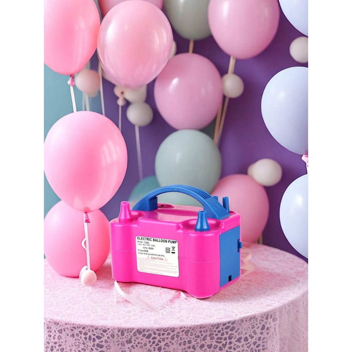 Electric Air Balloon Pump, Portable Dual Nozzle Electric Balloon Inflator For Birthday Wedding Party Decoration