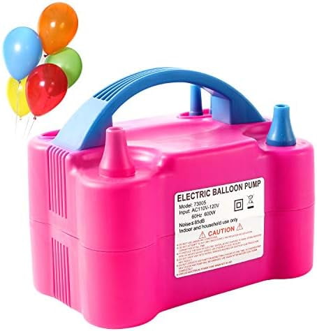 Electric Balloon Pump,110V 600W Portable Dual Nozzle Quick-Fill Balloon Inflator/Blower for Party Decoration