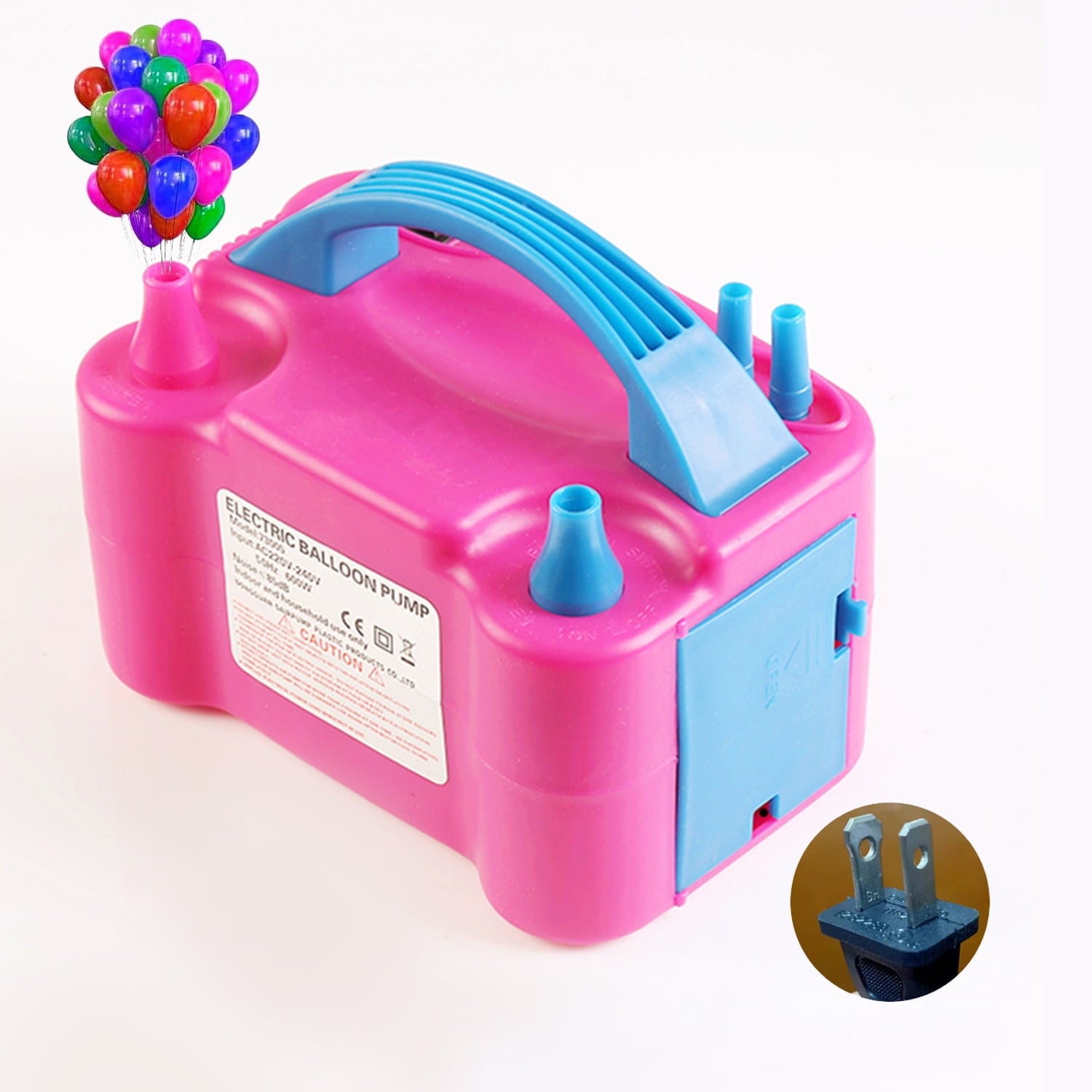 Electric Balloon Pump, Portable Air Blower Machine Inflator for Fast, (110V-240V 600W) Efficient and Easy Bulk Balloons Filling Different Occasions (American Plug)