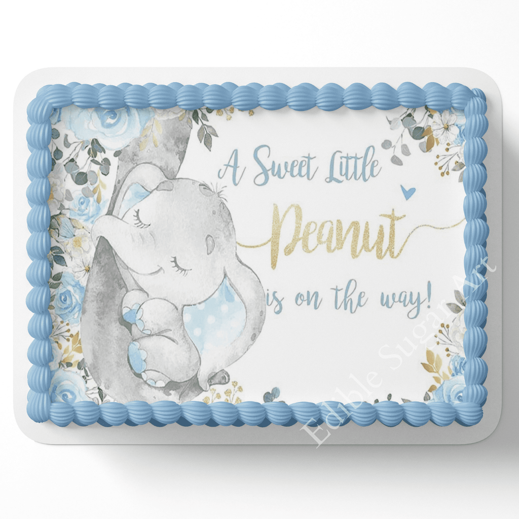 ELEPHANT BABY SHOWER CAKE TOPPER EDIBLE IMAGE ELEPHANT DECORATIONS
