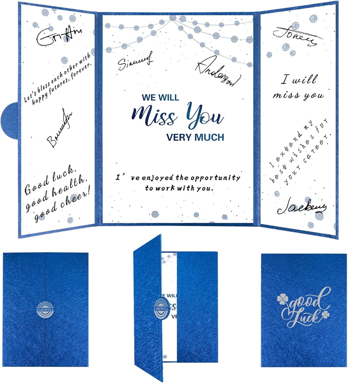 Farewell Guest Book Alternative, Farewell Gifts for Coworkers Friends, Rose Gold We Will Miss You Signature Board, Happy Retirement Party Decorations, Going Away，Farewell Card for Women Men