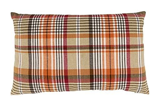 Fennco Styles Harvest Tartan Plaid Design Cotton Placemats 14" W x 20" L, Set of 4 - Multicolored Table Mats for Home, Dining Table Décor, Banquet, Thanksgiving, Christmas and Special Event
