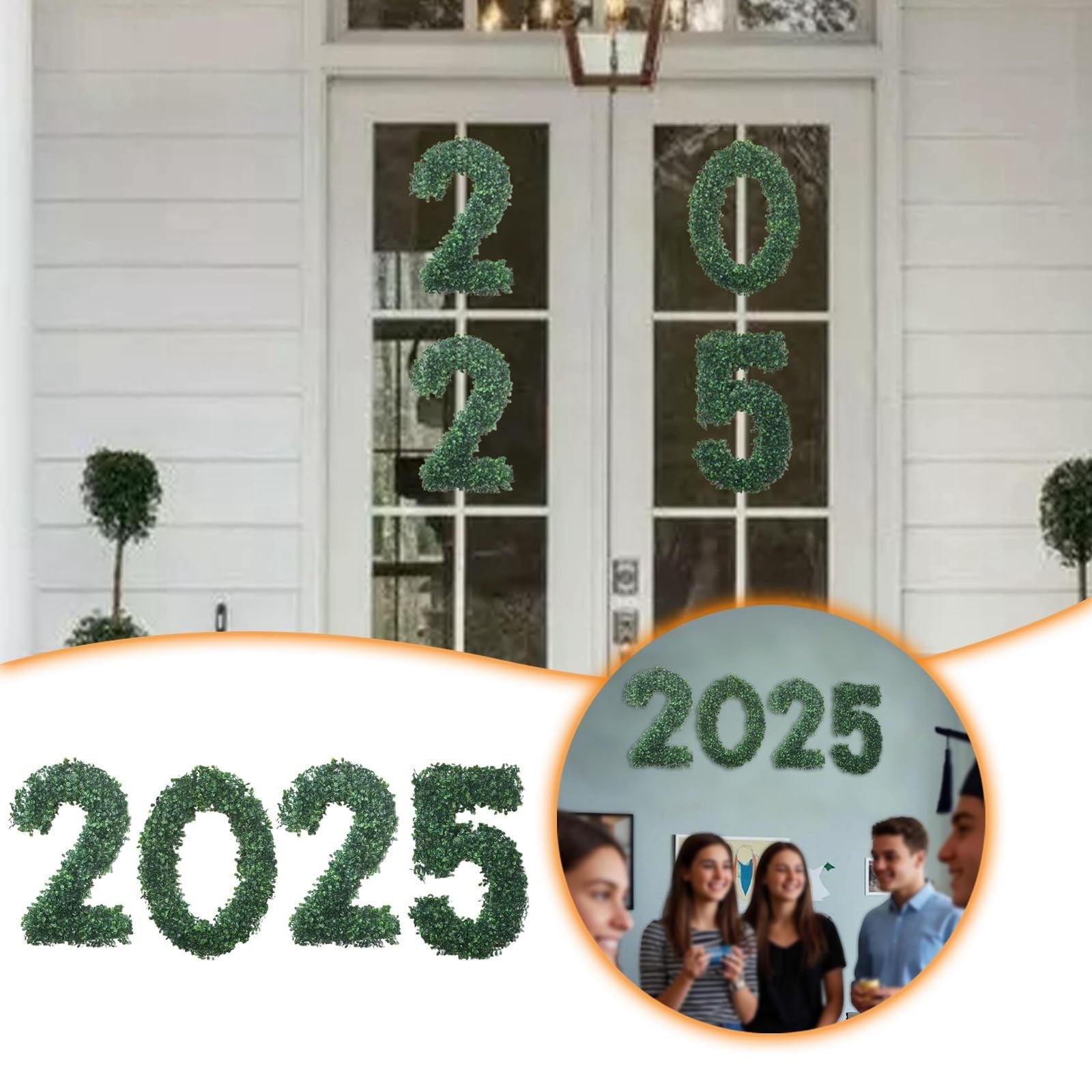 Foqnuq Classes Of 2025 Graduation Decor Hanging Welcome Sign Botanical Design for Outdoor Indoor Use Perfect for Parties and Photo Backdrops