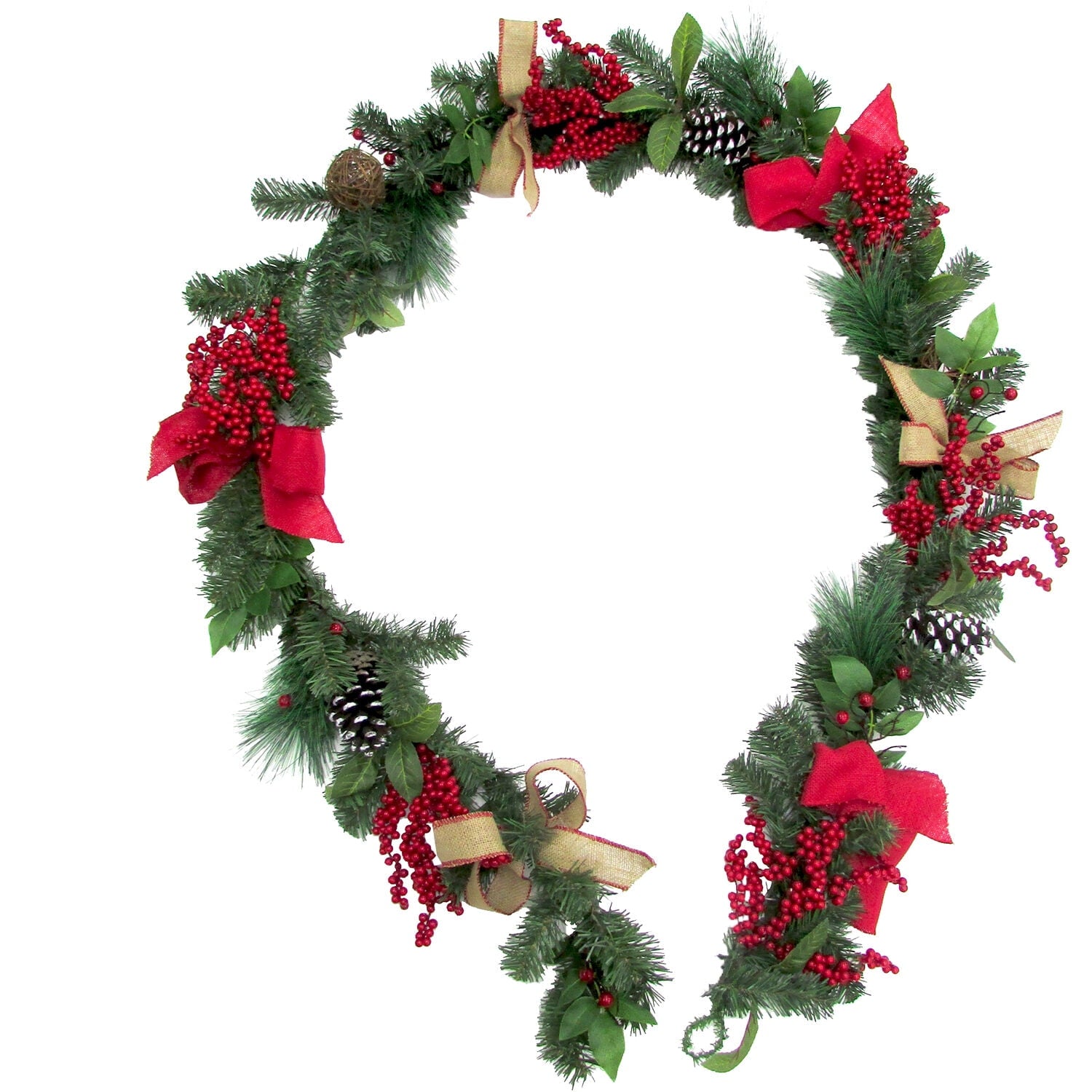 Christmas Time 9-ft. White Pine Snowy Garland with Warm White LED Lights