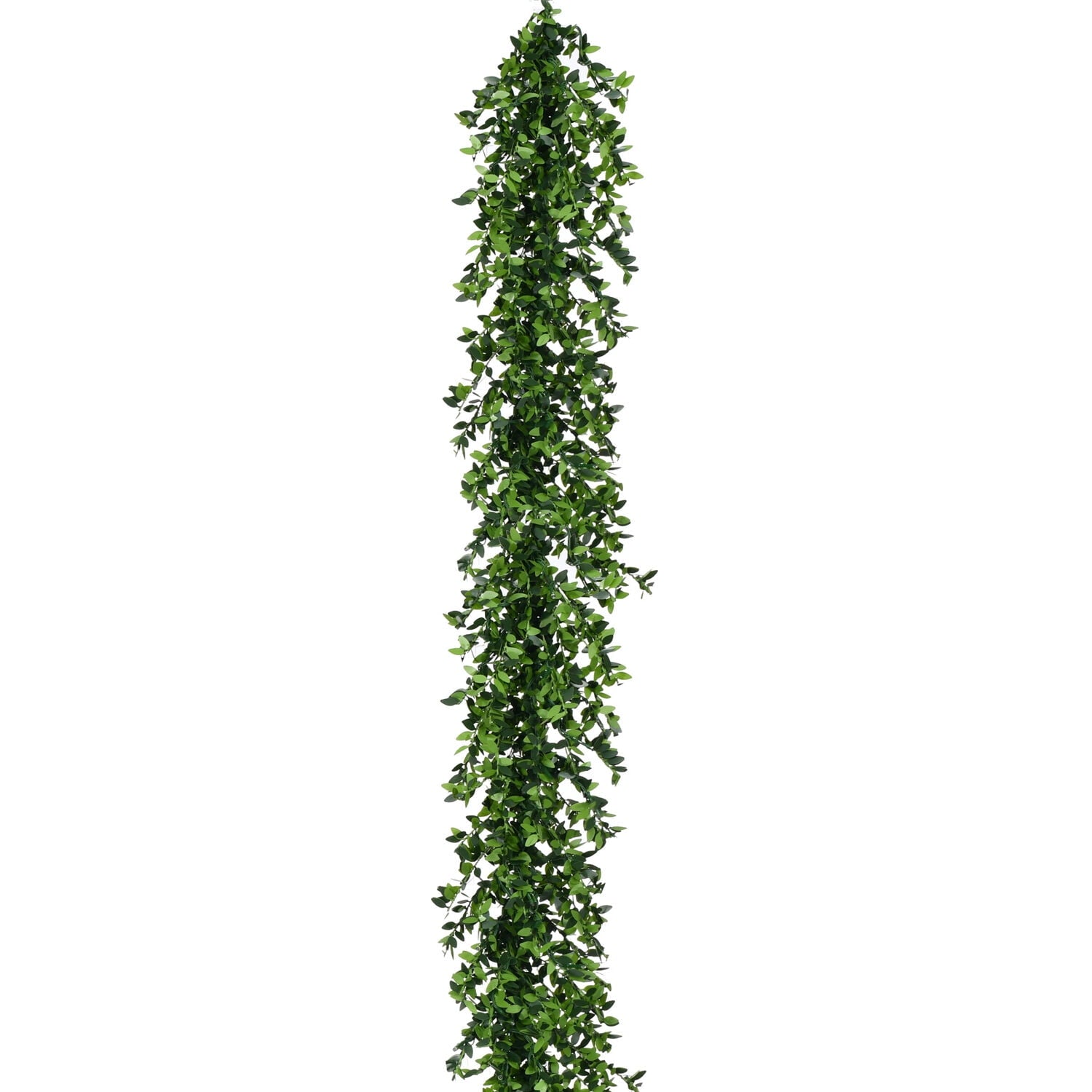 Fraser Hill Farm Prelit Artificial Boxwood Garland | 9-Ft. Long | Warm White LED Lights | Perfect Christmas Decoration for Porches or Home | FFBX108-5GR