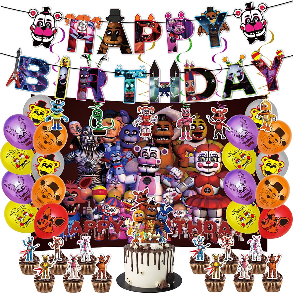 Freddy's Party Decorations Freddy's Birthday Balloons Decorations Cake Toppers  Balloons for Kids Birthday Party Supplies