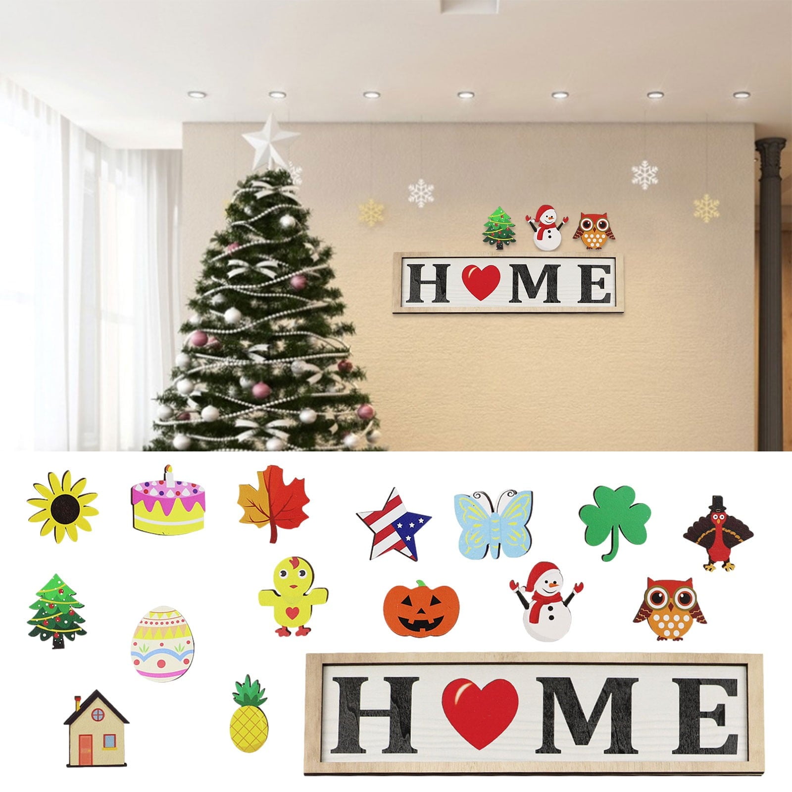 Embellished Front Porch, Wooden Blue In Wreaths For Front Door, Summer Door Hanger Welcome Sign Hello Round Front Wreath Farmhouse With Bow Spring Wreaths For Outside Decor