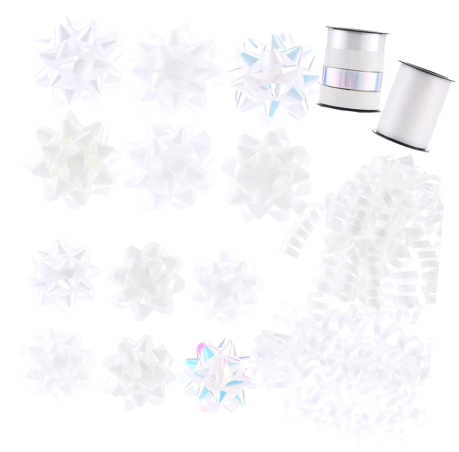 Fuliko 16 Pieces Bows, Bows for and Presents, 2 Crimped Curling Ribbons, 2 Curly Bows, Christmas Bows, for Parties, Birthdays, Weddings. (,