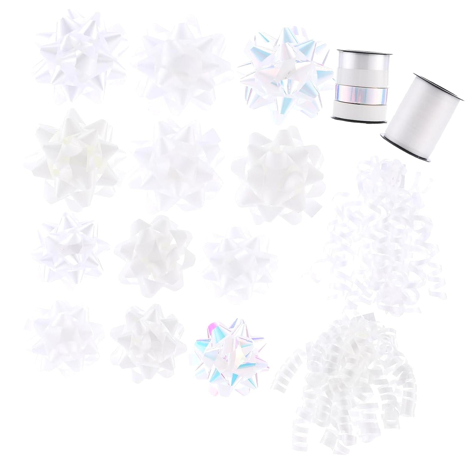 Fuliko 16 Pieces Bows, Bows for and Presents, 2 Crimped Curling Ribbons, 2 Curly Bows, Christmas Bows, for Parties, Birthdays, Weddings. (,