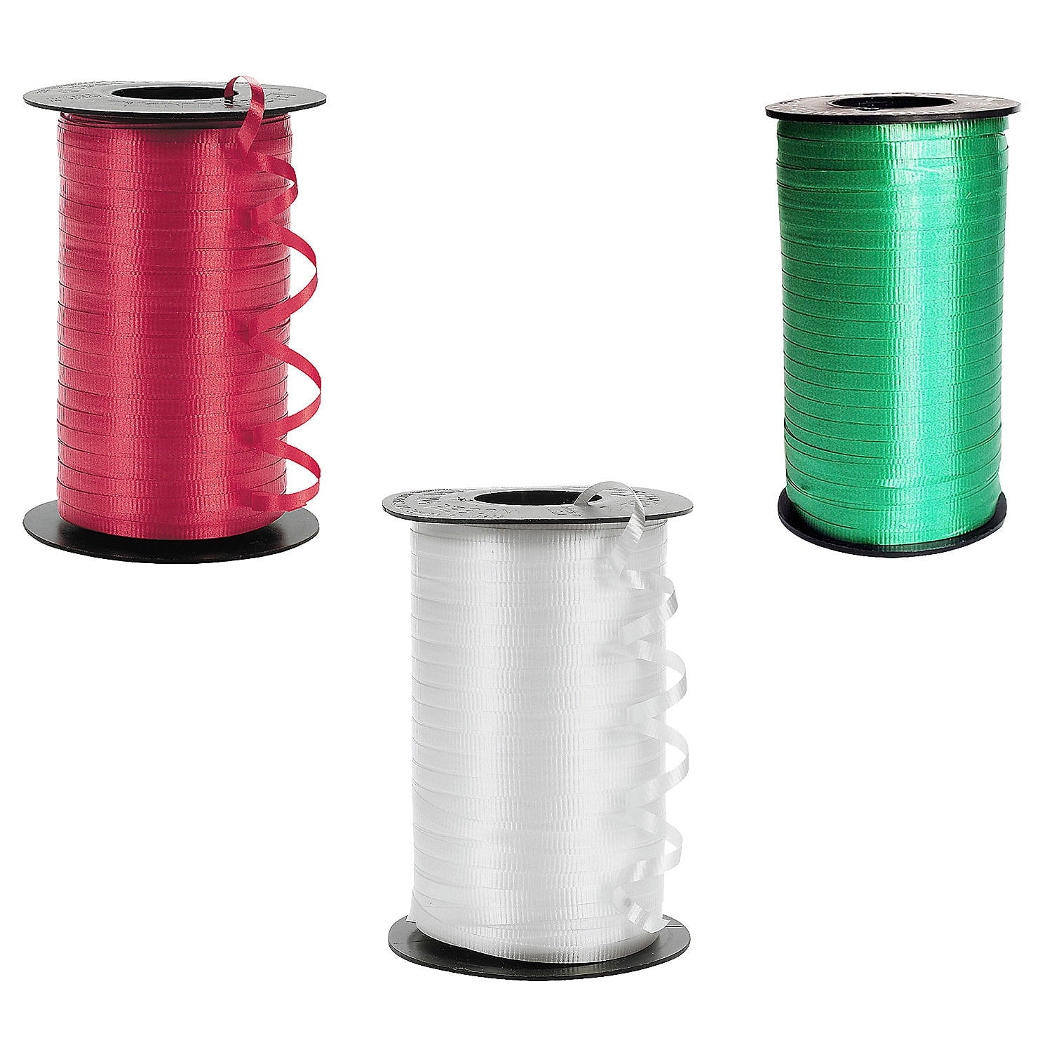 Fun Express 4 3/4" Red, White & Green Curling Ribbon Assortment Kit - 3 Pieces