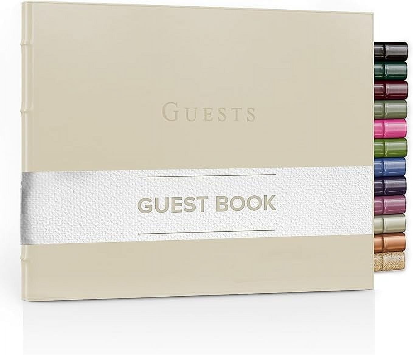 Gallery Leather Guest Book - Freeport Ivory - 7" x 9"