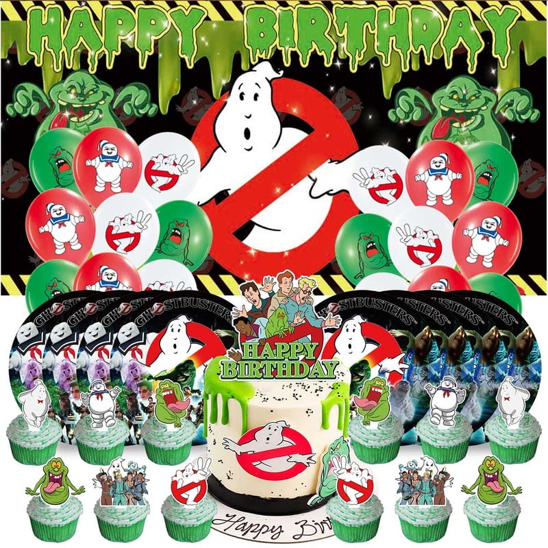 Ghostbusters Balloons Supplies Party Decor Plates Decorations Banner Cake Topper Tableware Banner Backdrop