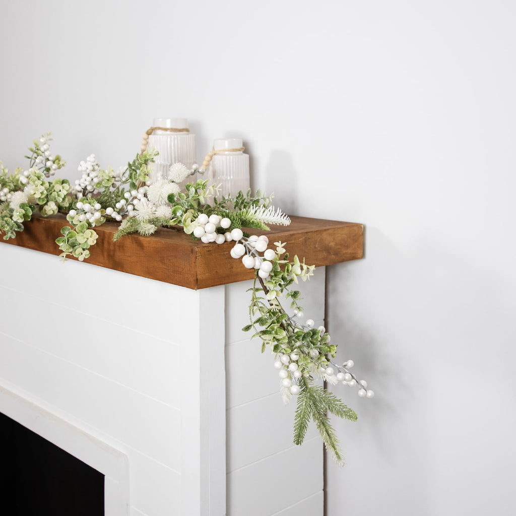 Glittered Berries and Eucalyptus Artificial Christmas Garland - 5' - Unlit