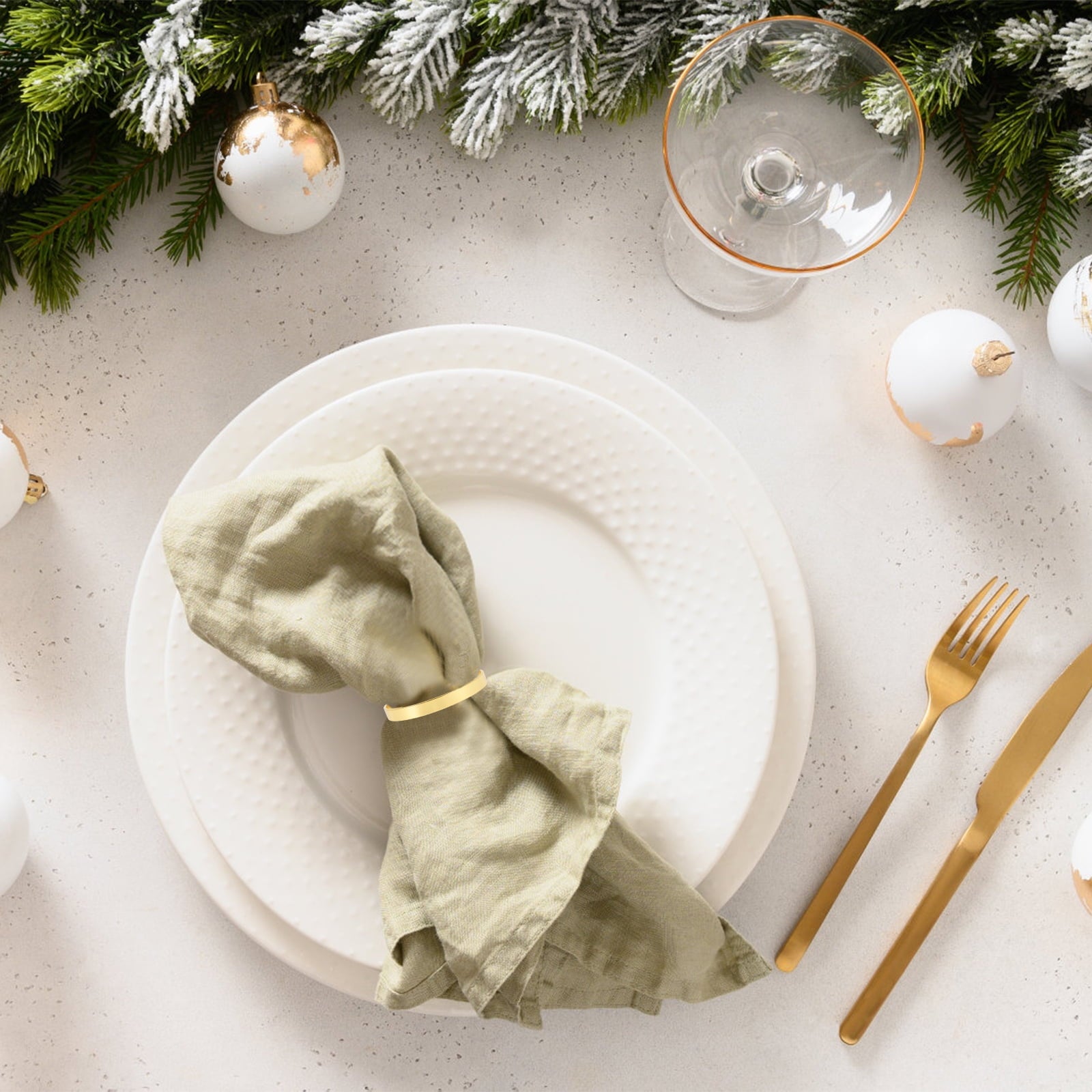 Gold Napkin Rings-100 Pcs Stainless Steel Napkin Rings,Metal Napkin Ring for Table Settings Wedding Christmas Party Dinner Table