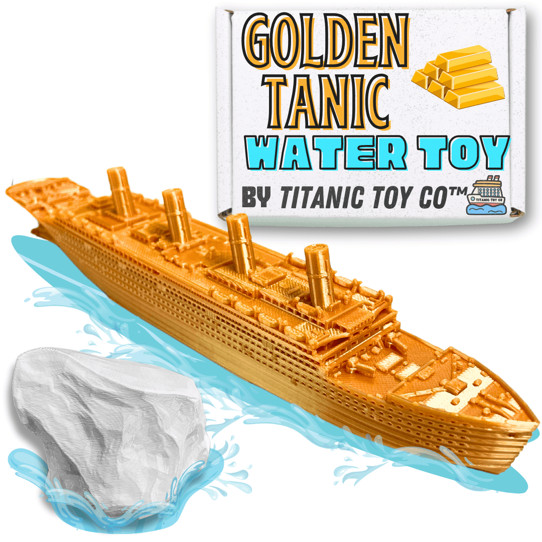 GoldenTanic Titanic Bath Boat And Pool Toy By TitanicToyCo, RMS Titanic Toys For Kids, Historically Accurate Titanic Toy, Titanic Ship, Titanic Cake Topper, Titanic Figurine