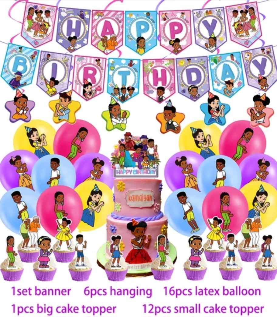 Gracie's Corner Birthday Party Decorations, Music Gracie Birthday Banner - Cake&Cupcake Toppers - 16 Latex Balloon for Gracie Theme Party Supplies