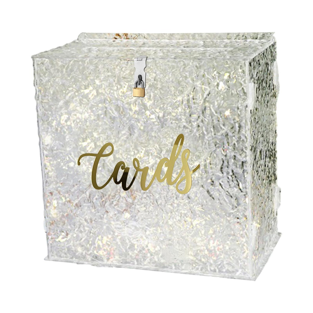 Greeting Card Box, Acrylic Card Box, Thick with Slot Acrylic Wedding Cards Box, Wedding Envelope Box, for Wedding Graduation Reception Party Style A