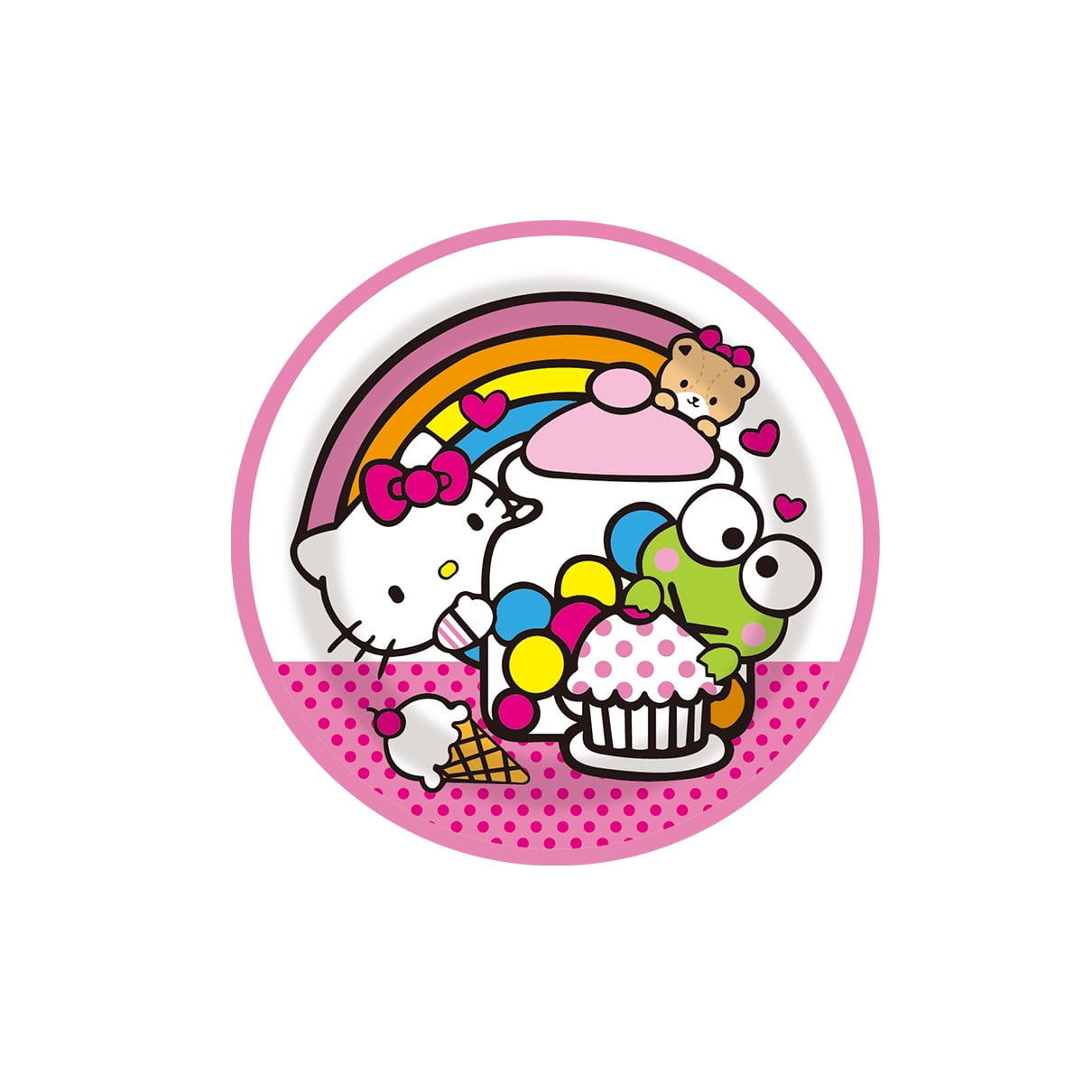 HELLO-KITTY 82/92 PCS Party Supplies, Party Tableware, Disposable Paper Plates- Napkins-Forks Dinnerware Set