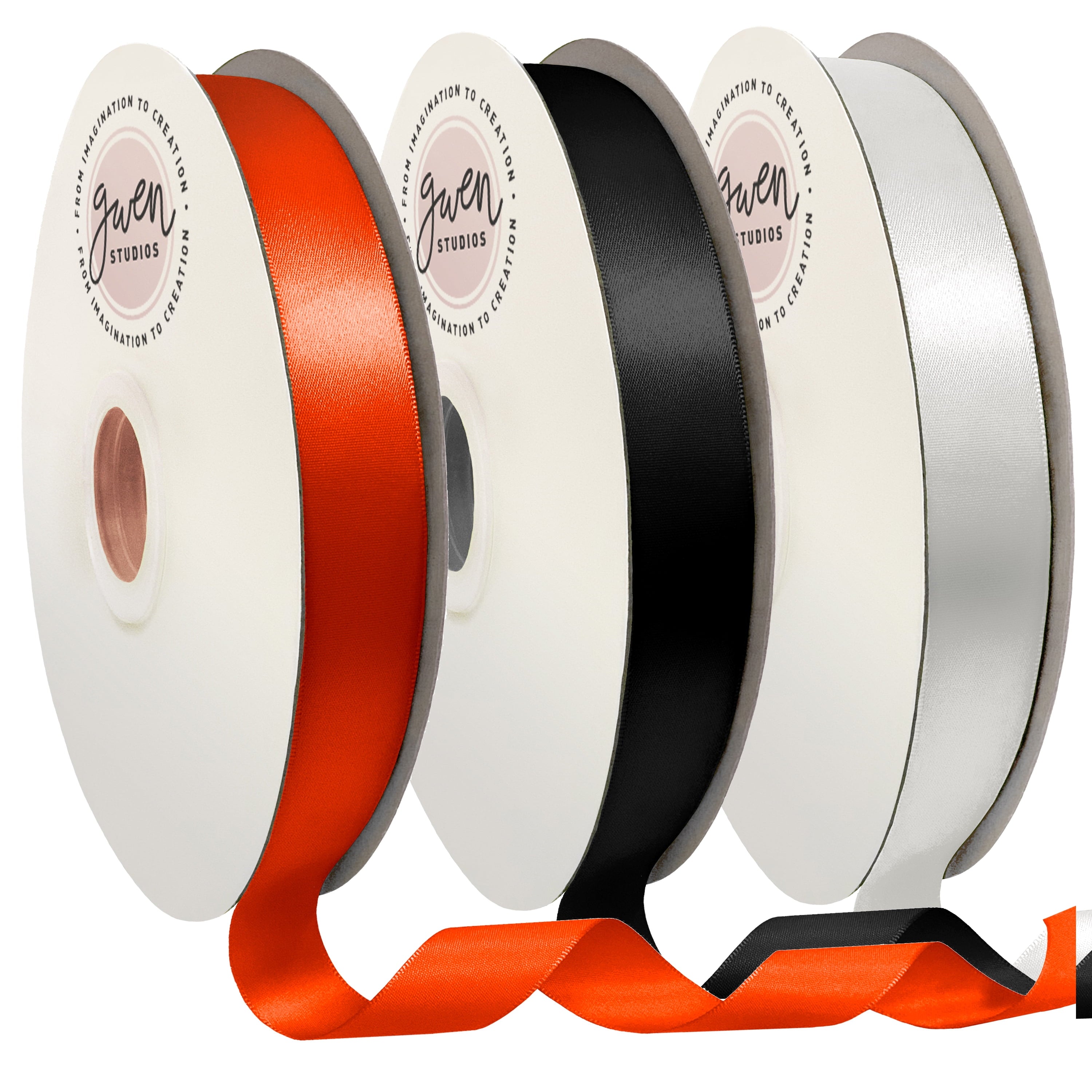 Halloween Solid Grosgrain Ribbon Pack, 3 Colors, 7/8" x 300 Yards by Gwen Studios