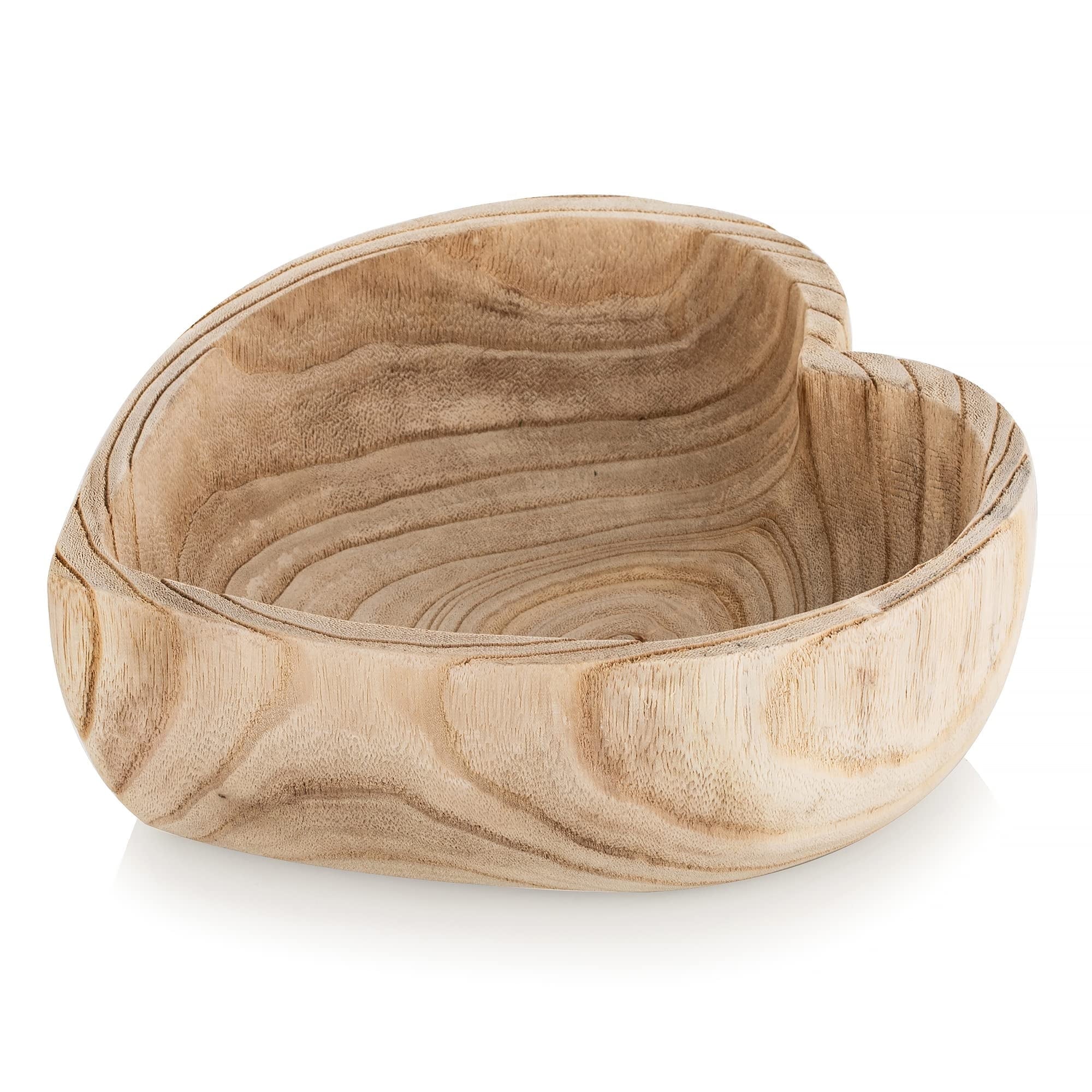 Hanobe  Wooden Dough Bowls Decorative Bowl for Ball Fillers Home Decor: Round  Key Bowl for Entryway Table 12.6”